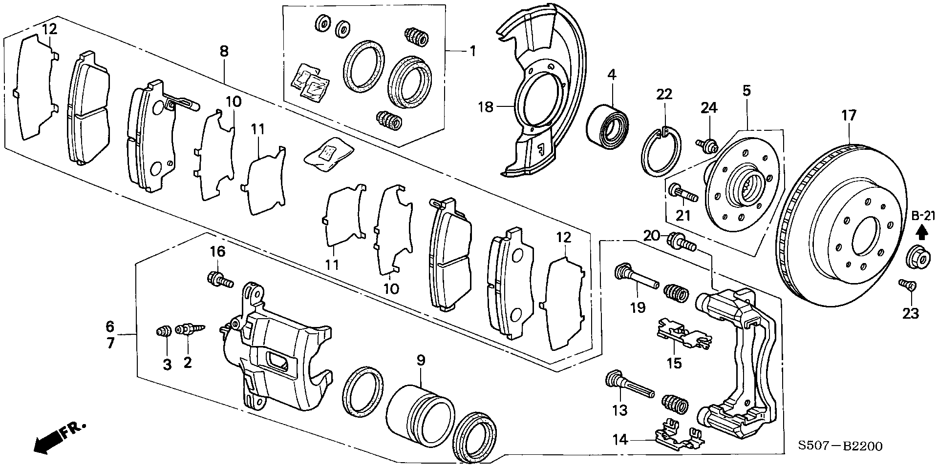 Honda 44300-S2G-004 - Kerékcsapágy készlet parts5.com