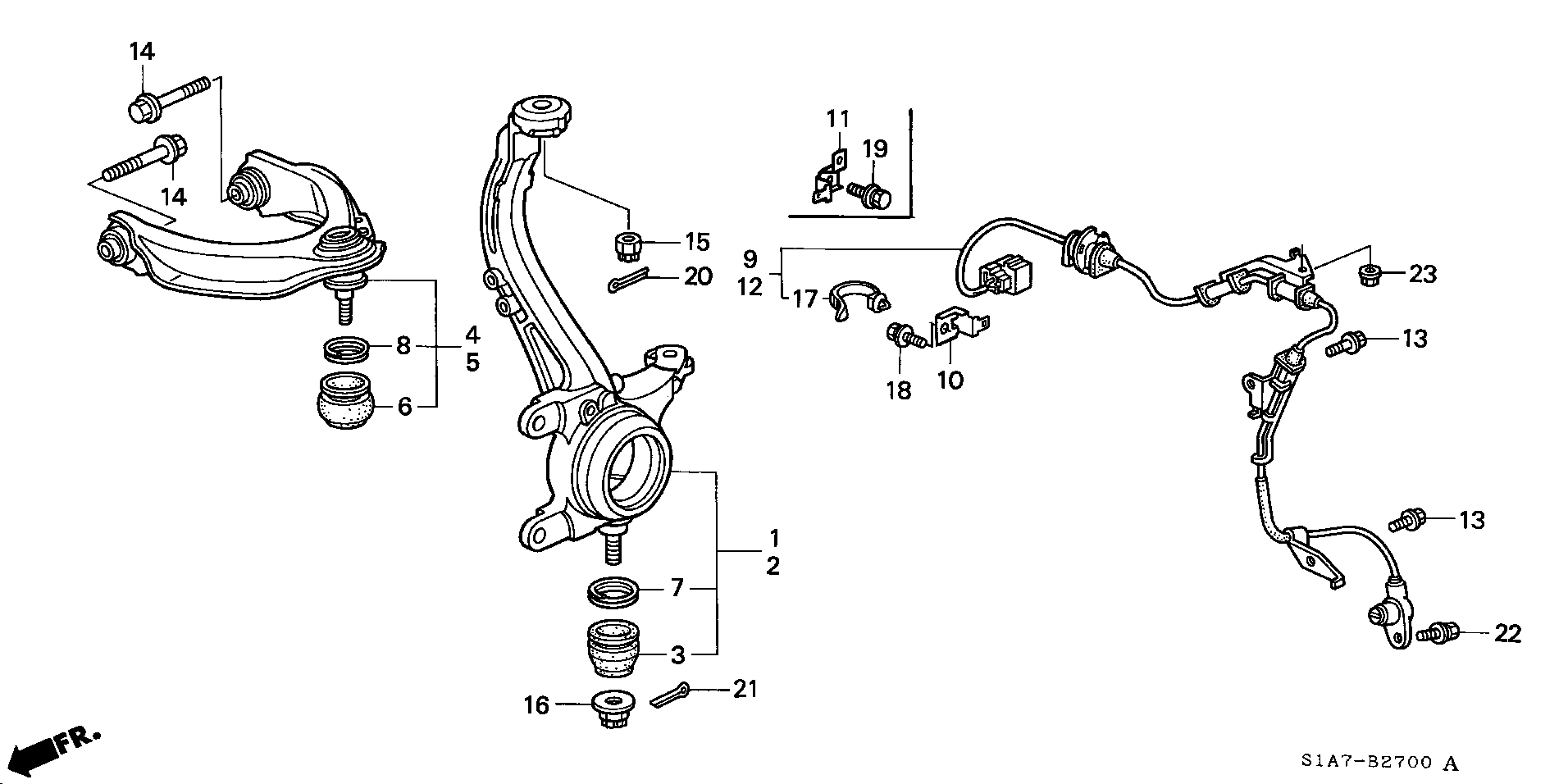 Honda 51210S1AE00 - Przegub mocujący / prowadzący parts5.com