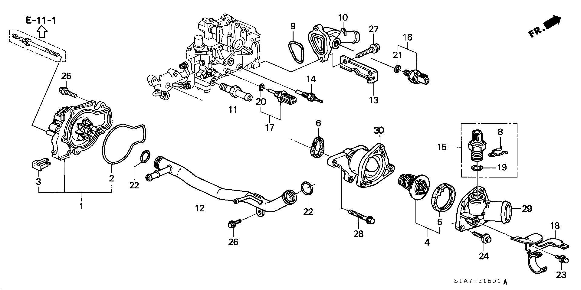 Honda 19 200 PDA E01 - Water Pump parts5.com