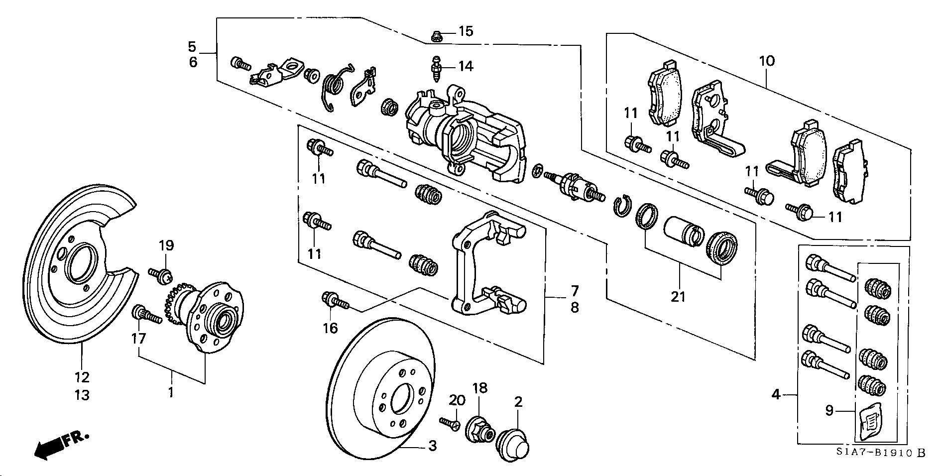 Honda 43012-S1A-E01 - Тормозной суппорт parts5.com