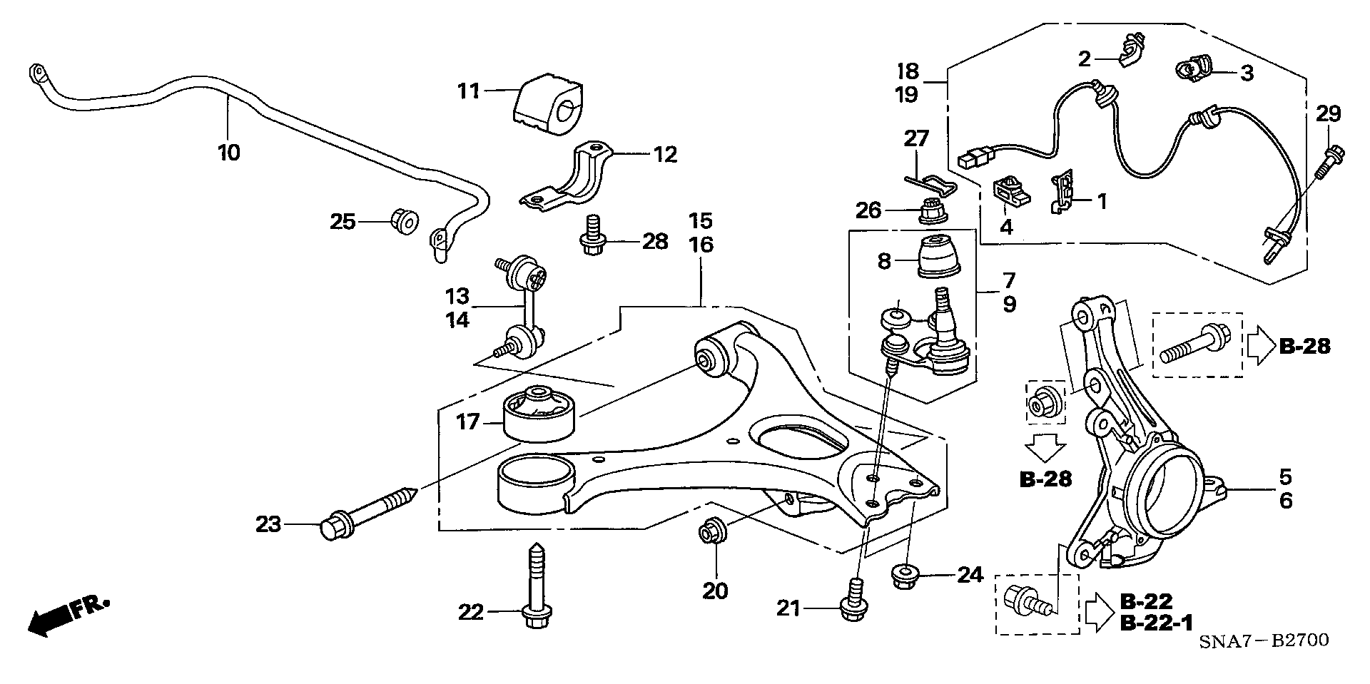 HONDA (DONGFENG) 51230SNAA02 - Przegub mocujący / prowadzący parts5.com