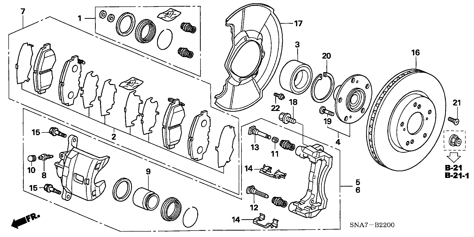 Honda 45022-SNA-A50 - Zestaw klocków hamulcowych, hamulce tarczowe parts5.com