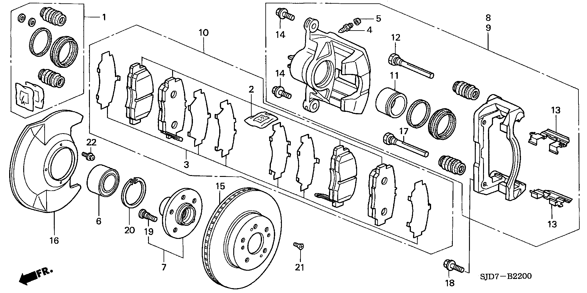 Honda 45022-SJF-305 - Brake Pad Set, disc brake parts5.com