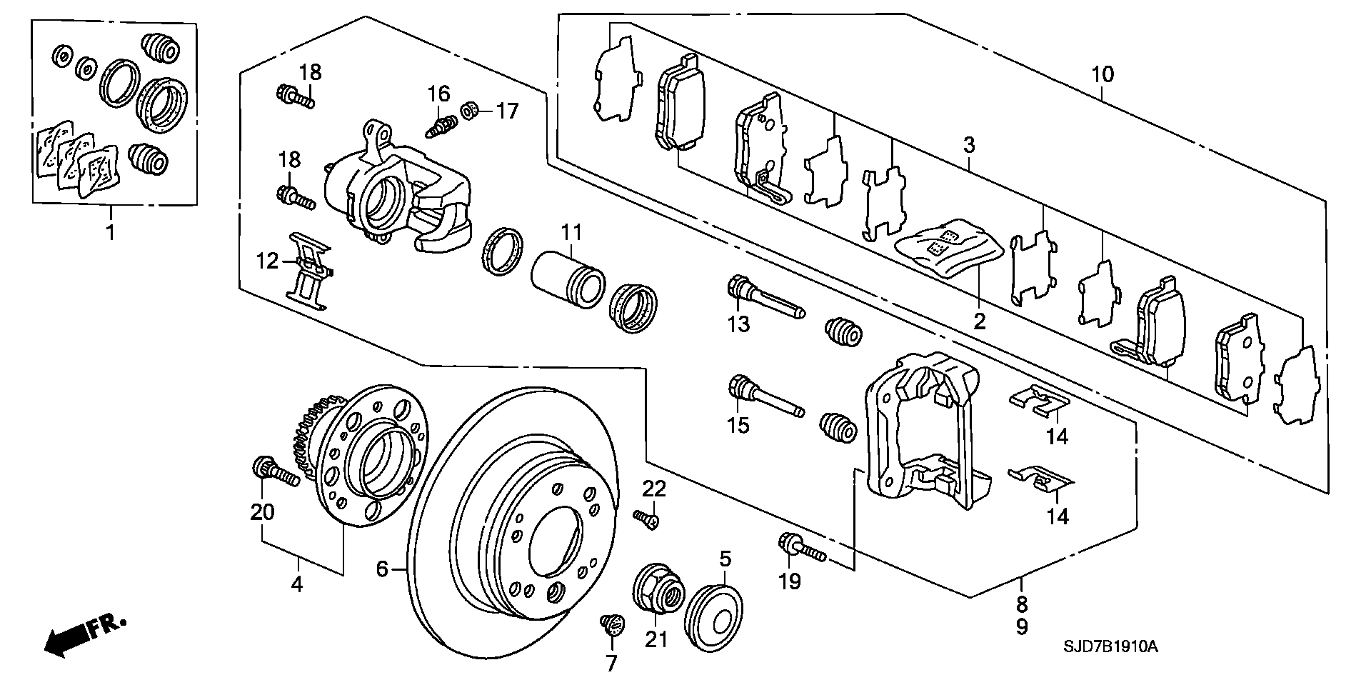 Honda 43022-SJF-E00 - Kit de plaquettes de frein, frein à disque parts5.com