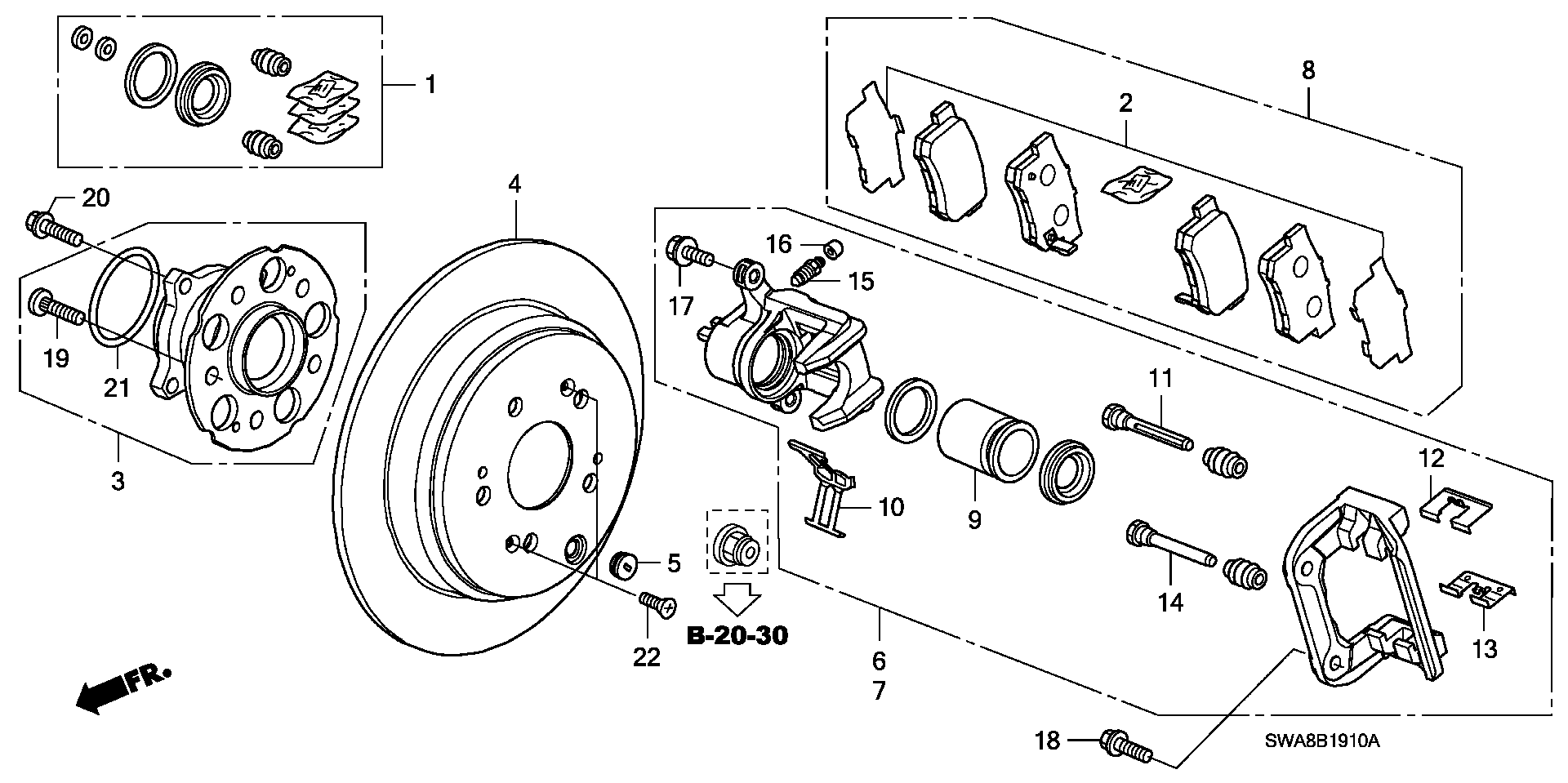 HONDA (DONGFENG) 43022S9A010 - PAD SET, RR. parts5.com