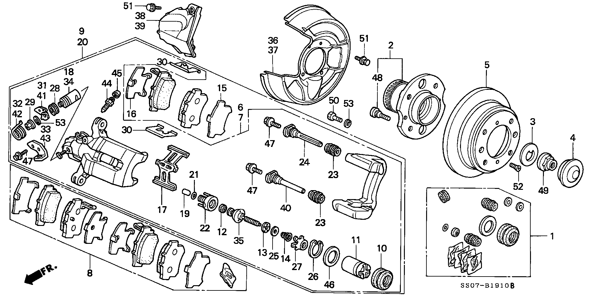 Honda 43022-SL5-000 - Komplet kočnih obloga, disk kočnica parts5.com