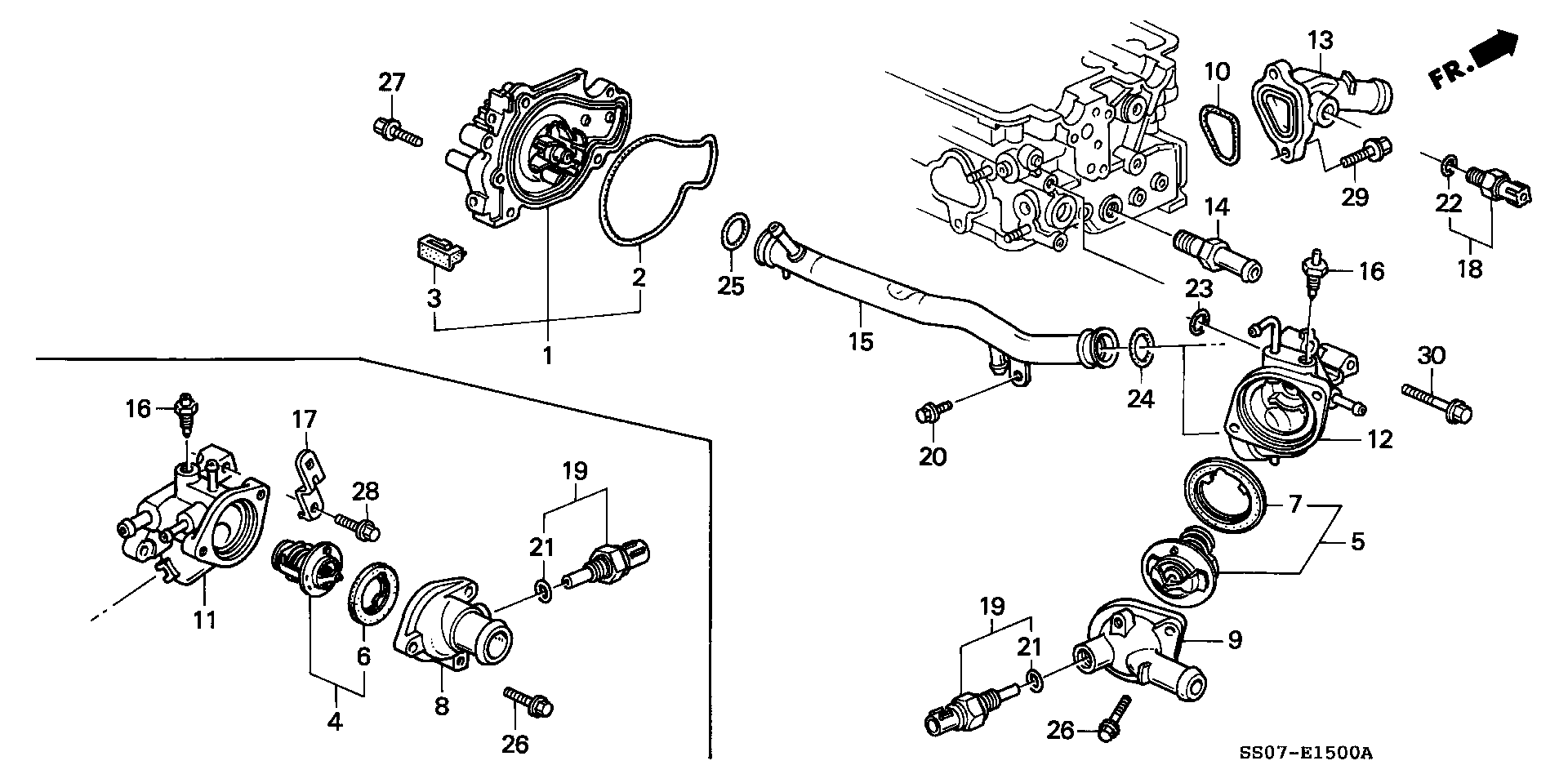 Honda 19301-P08-305 - Thermostat d'eau parts5.com