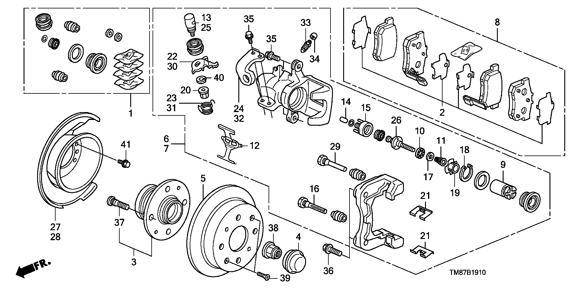 Honda 01473-SV4-000 - Reparatursatz, Bremssattel parts5.com