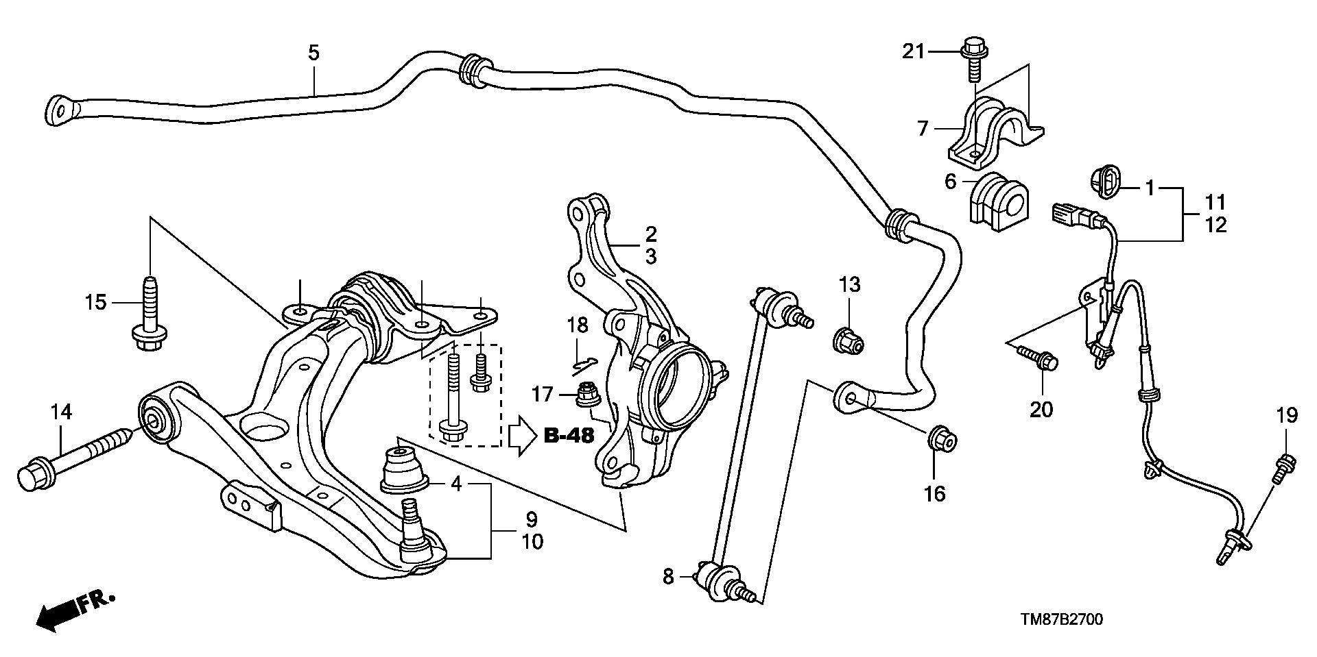 Honda 51320-TF0-003 - Brat / bieleta suspensie, stabilizator parts5.com