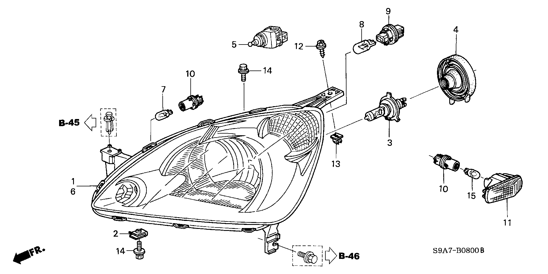 Honda 33115-SV4-G01 - Izzó, ködlámpa parts5.com