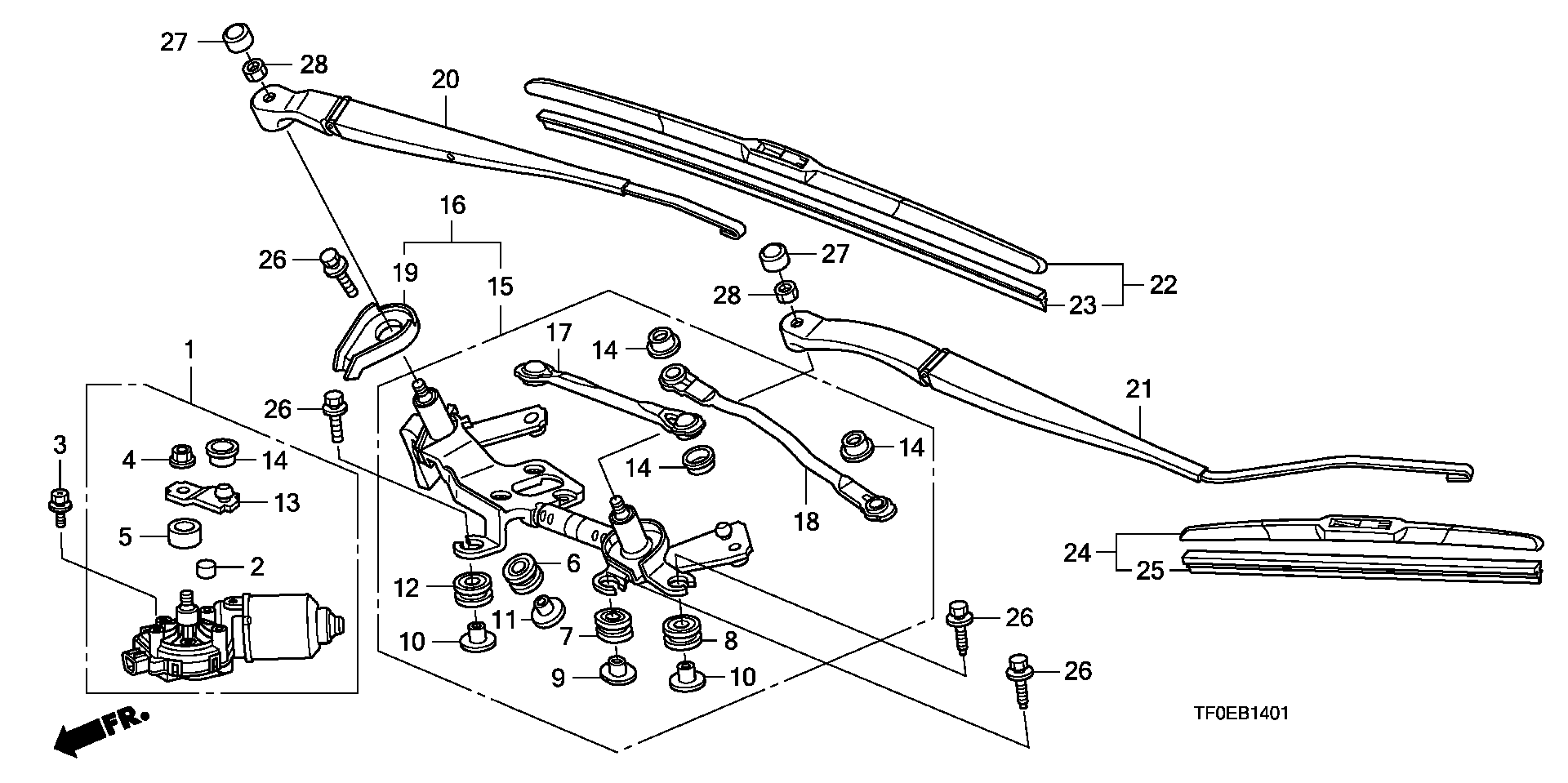 Honda 76620-TF0-004 - Wiper Blade parts5.com