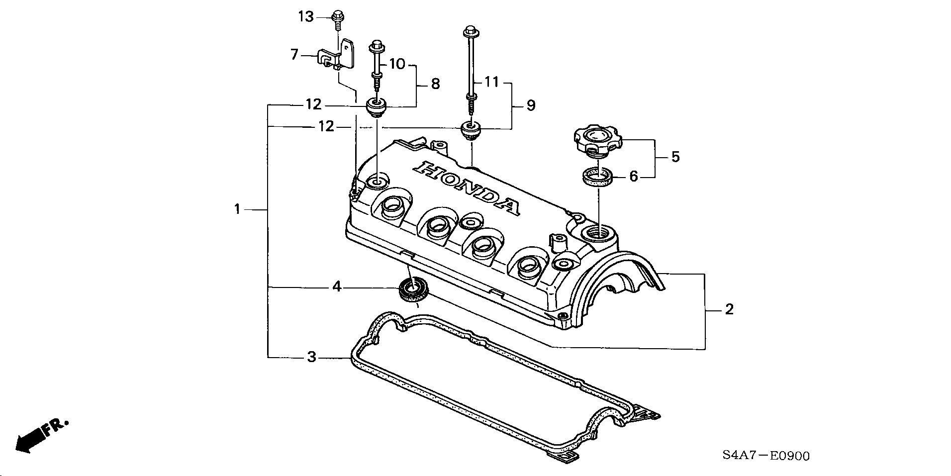 Honda 12341-P1J-E00 - Garnitura, capac supape parts5.com