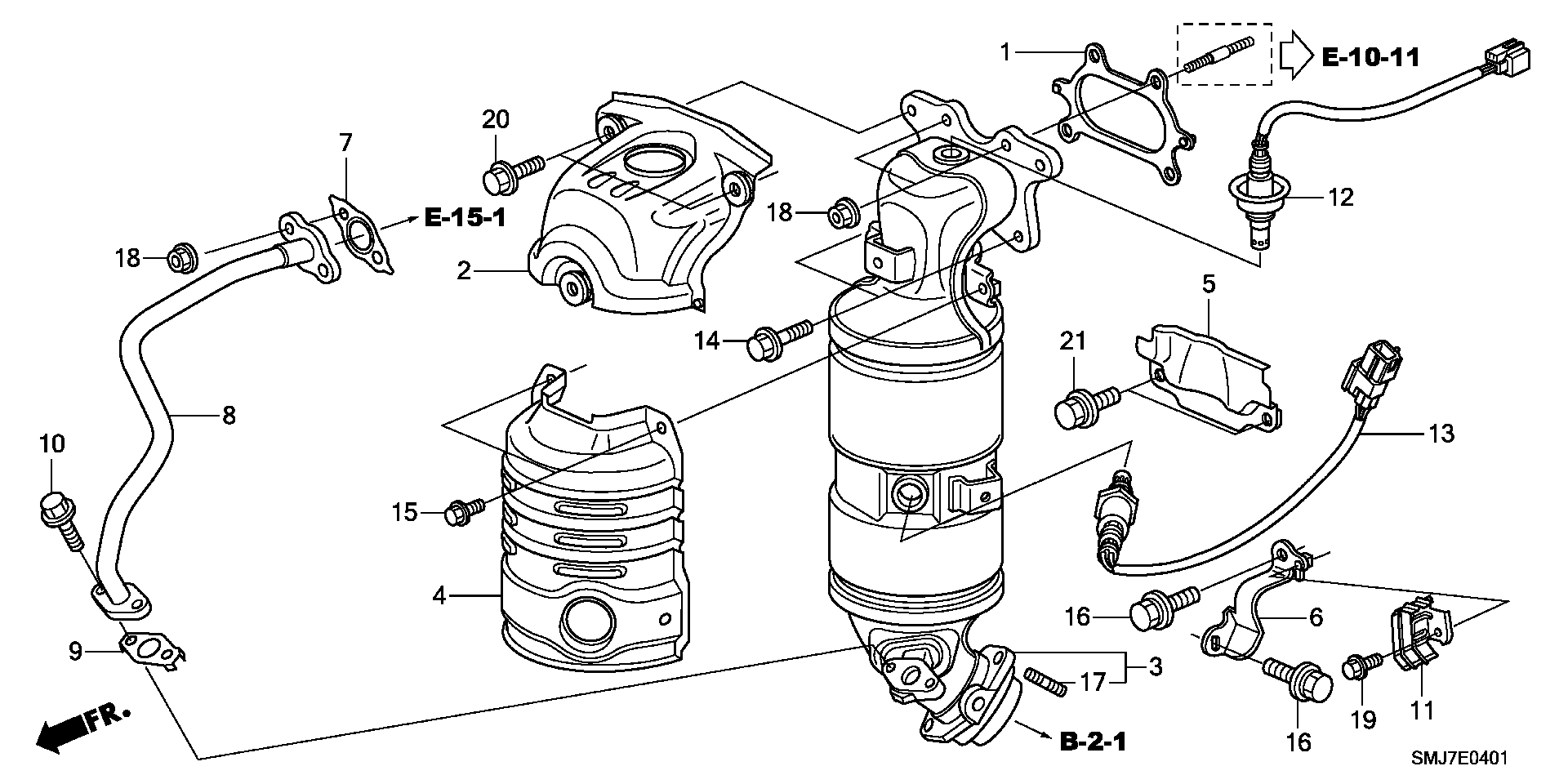 Honda 18160RWK000 - Catalizador parts5.com