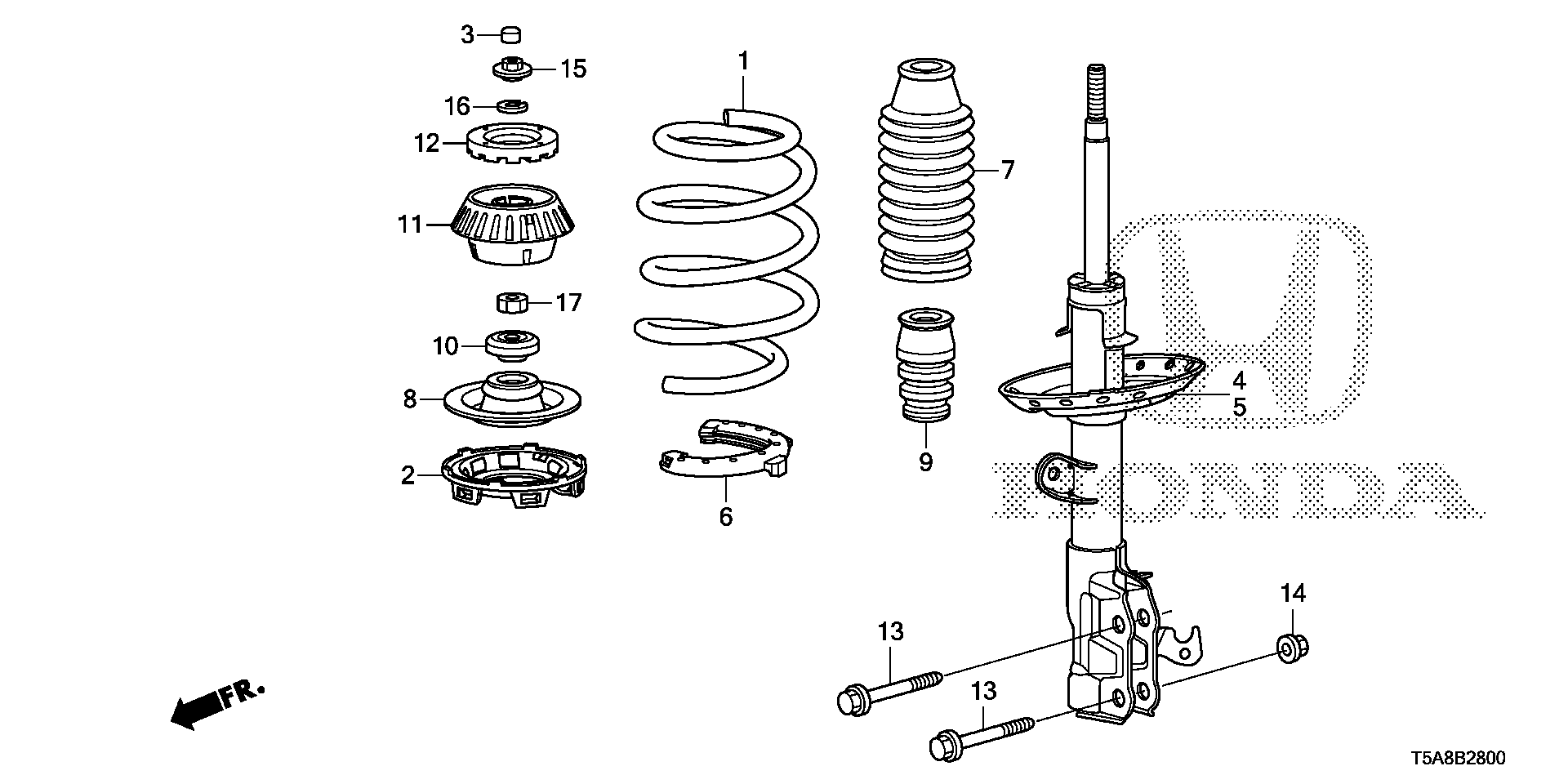 Honda 51722-T5A-J02 - Tampon cauciuc, suspensie parts5.com