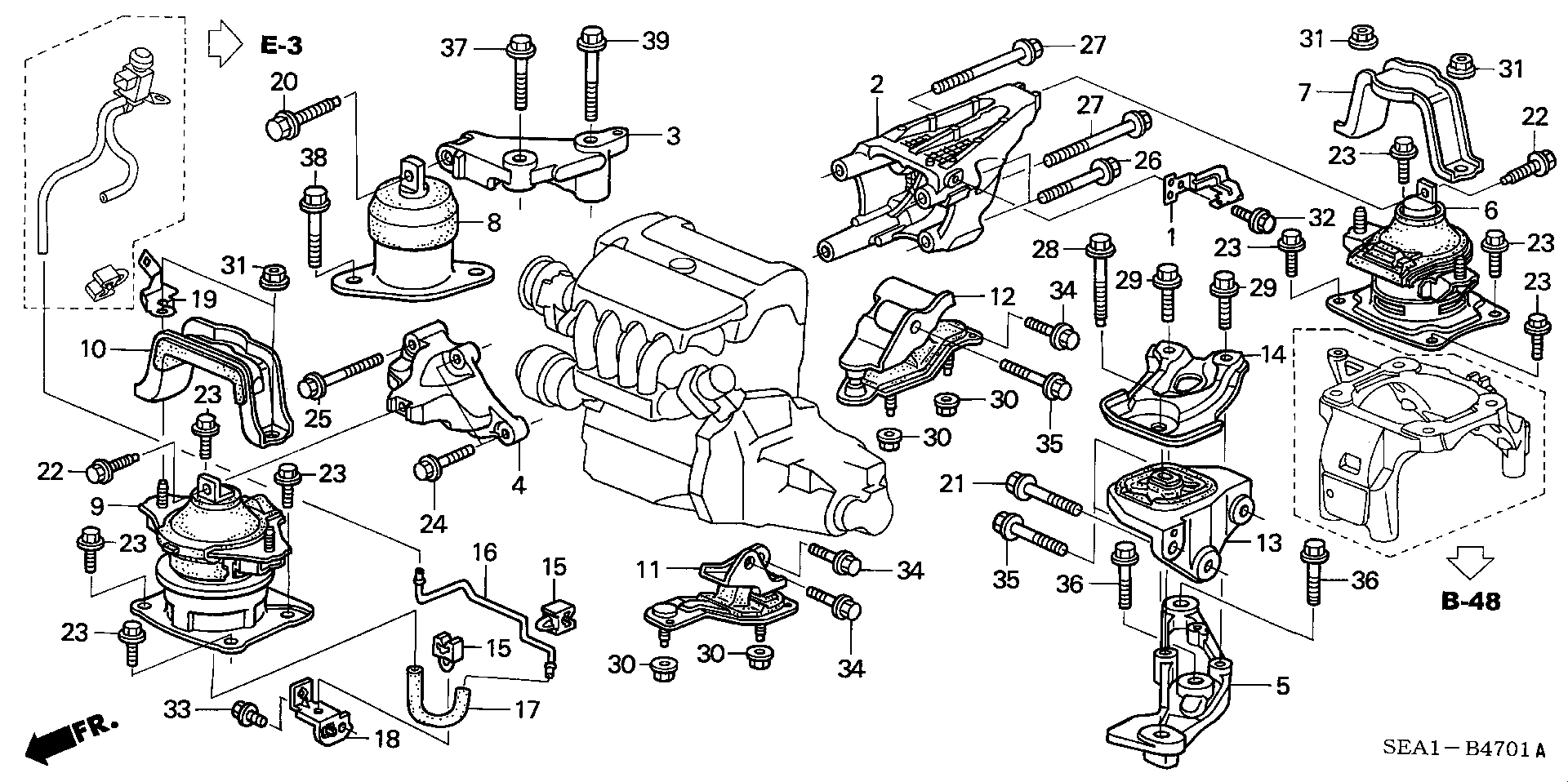 Honda 50830SDAA03 - Zavěšení motoru parts5.com