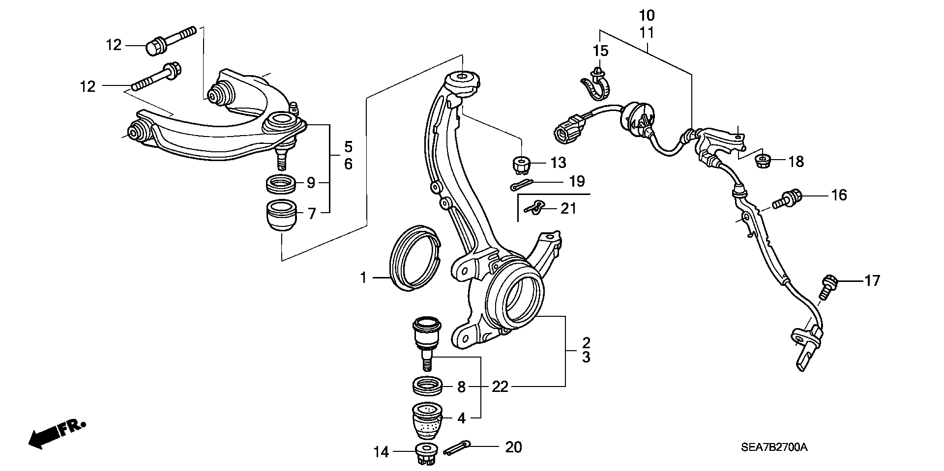 Honda 57450-SDC-013 - Αισθητήρας, στροφές τροχού parts5.com