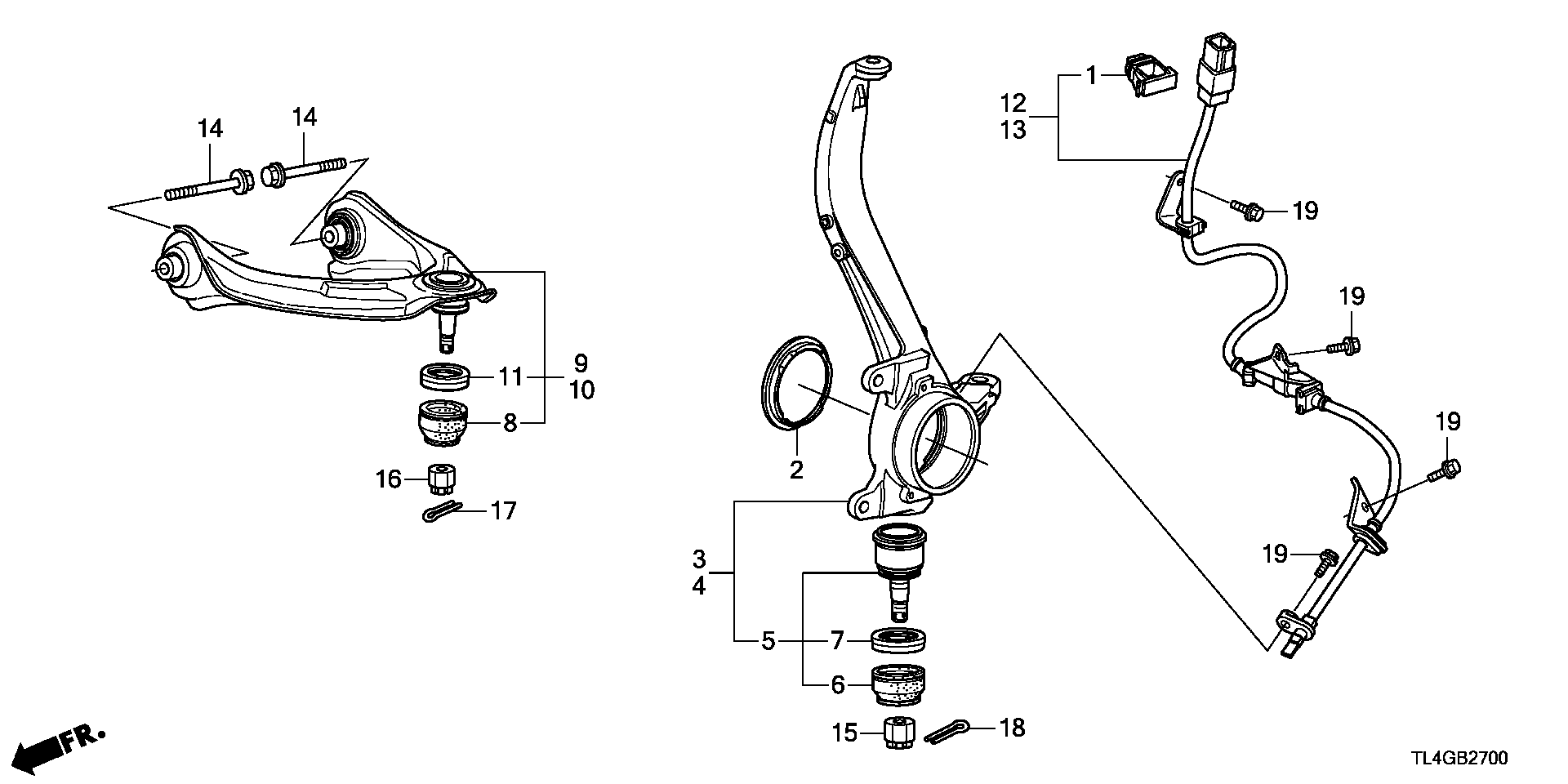 Honda 51215TA0020 - Articulatie sarcina / ghidare parts5.com