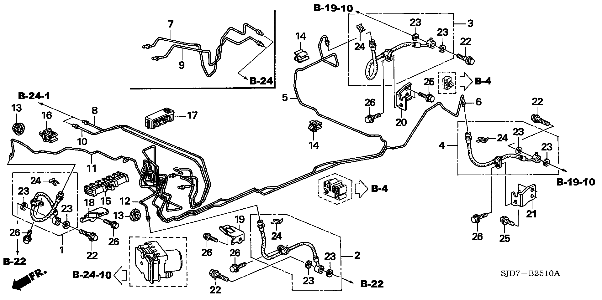 Honda 01468-SJF-010 - Ελαστικός σωλήνας φρένων parts5.com