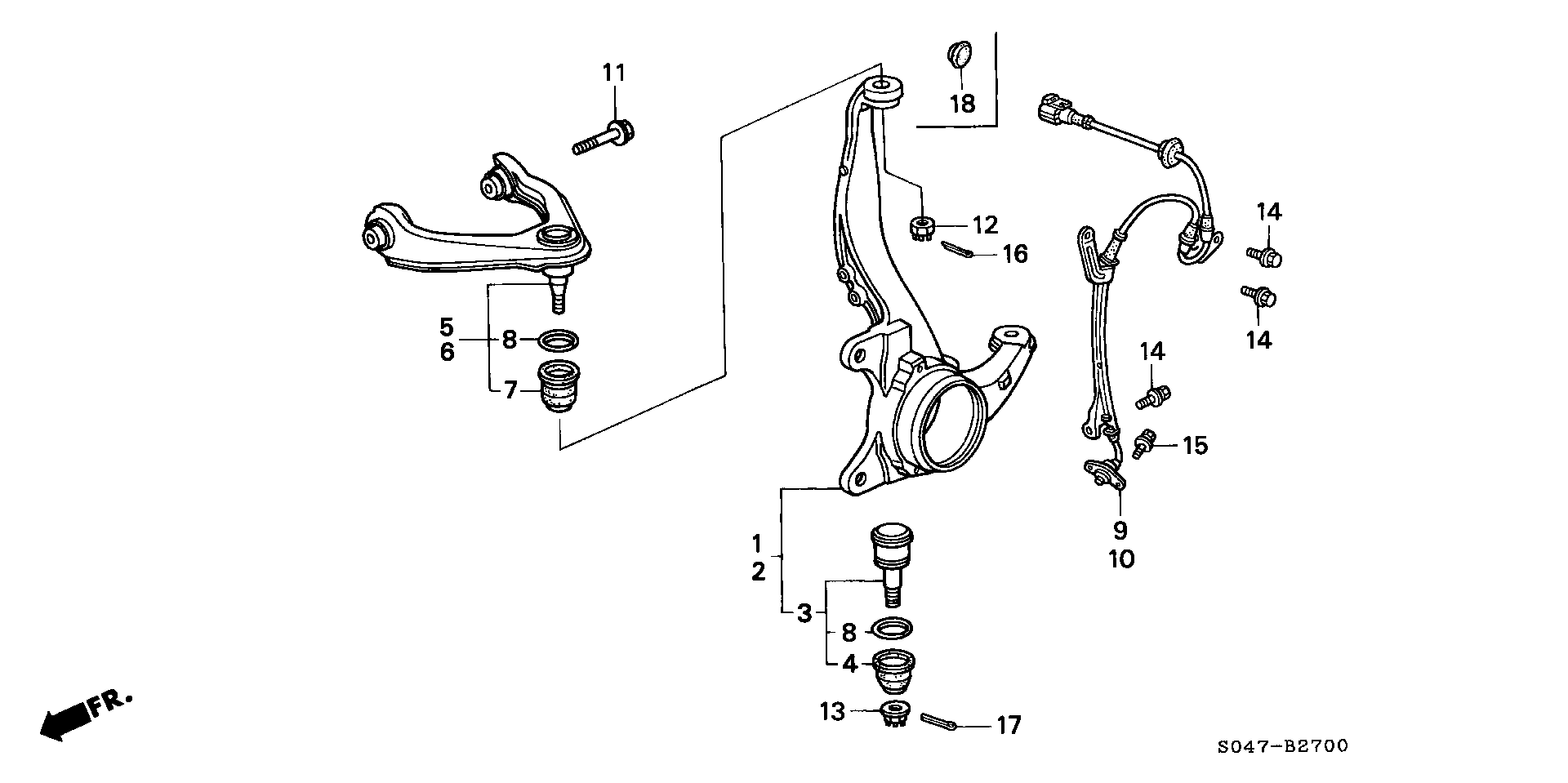 Honda 51450-S04-013 - Wahacz, zawieszenie koła parts5.com