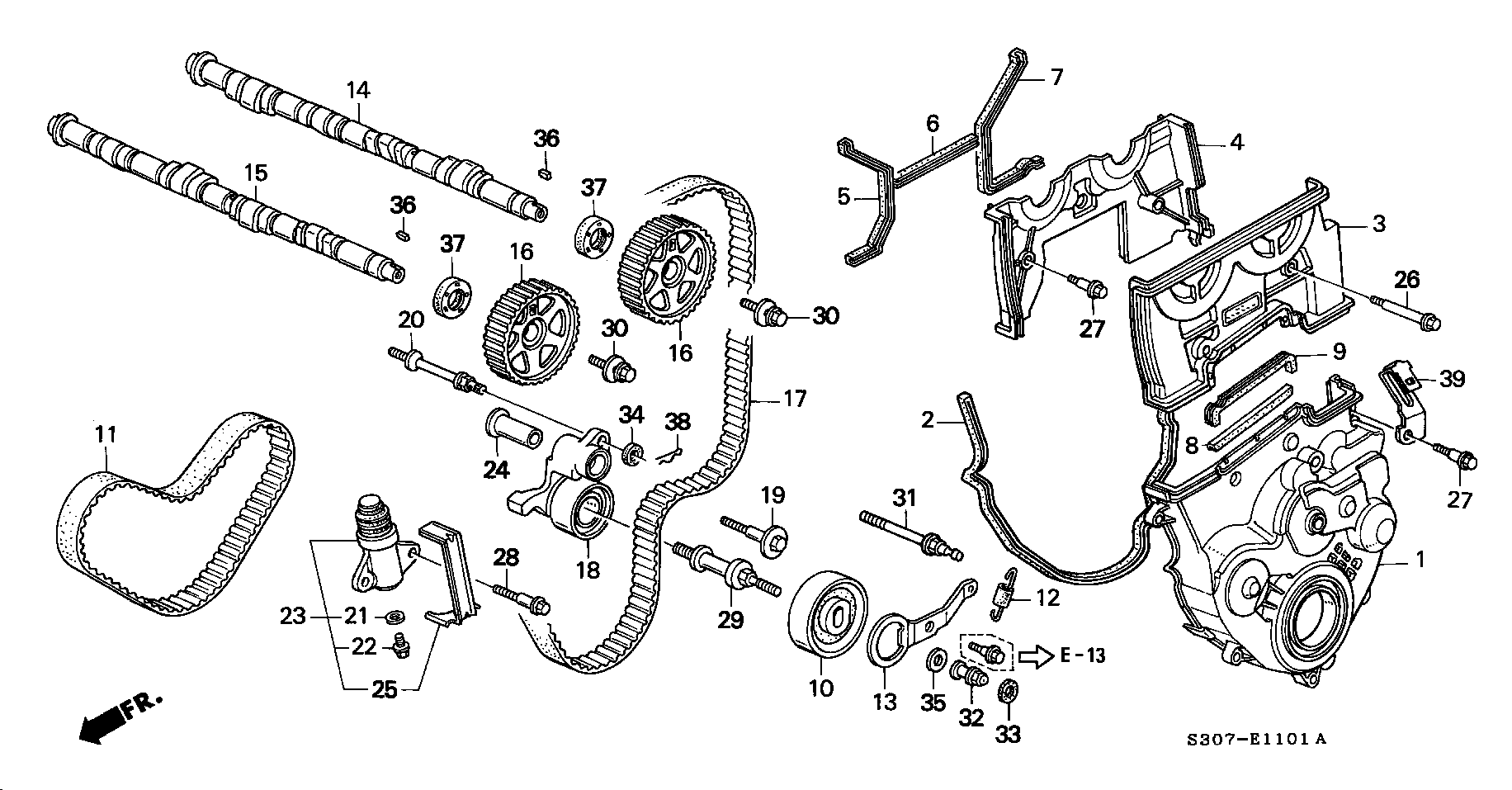 Honda 13 405 PT0 004 - Curea de distributie parts5.com