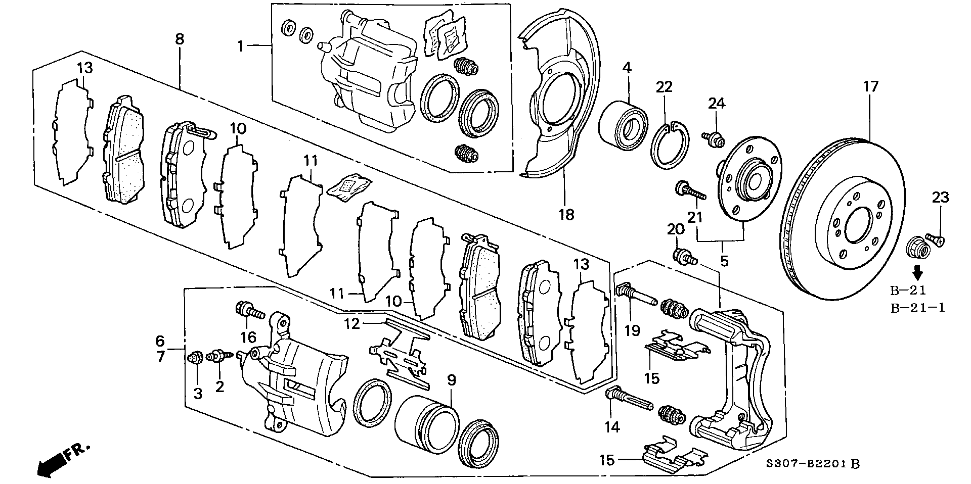 Honda 45022-S30-A00 - Juego de pastillas de freno parts5.com