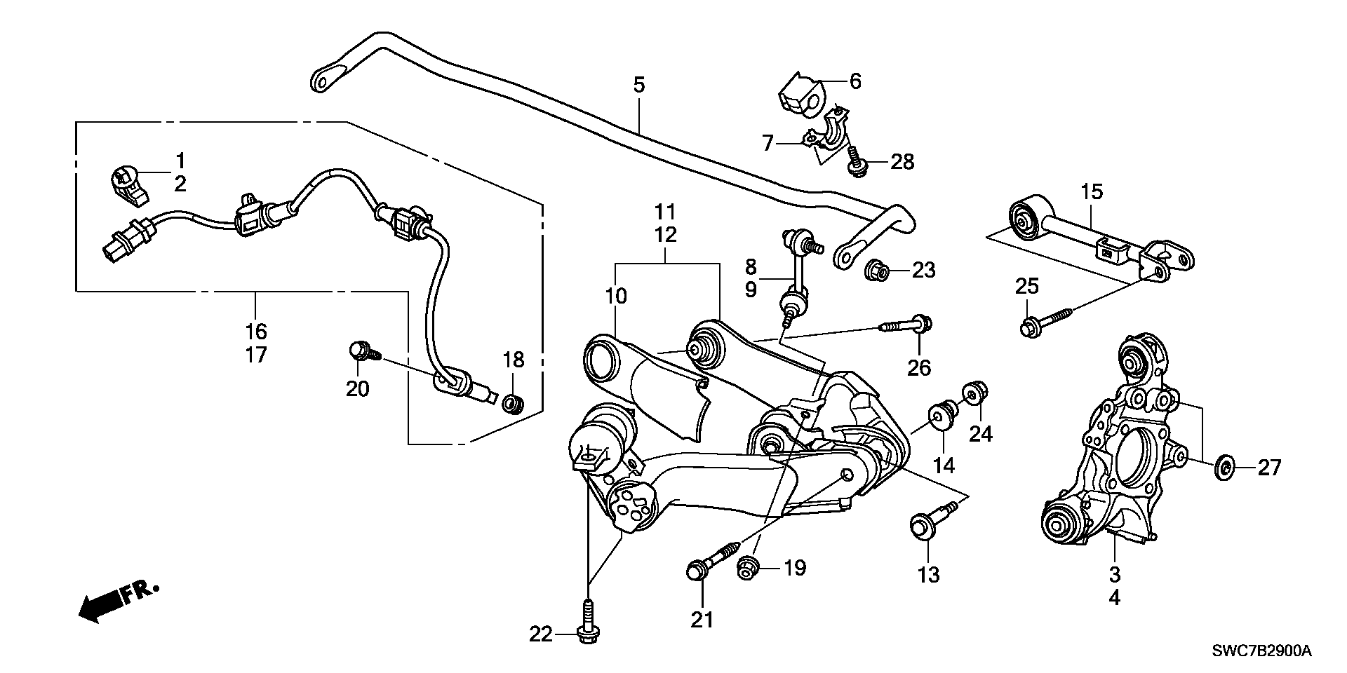 Honda 52390-SWA-A00 - Bras de liaison, suspension de roue parts5.com