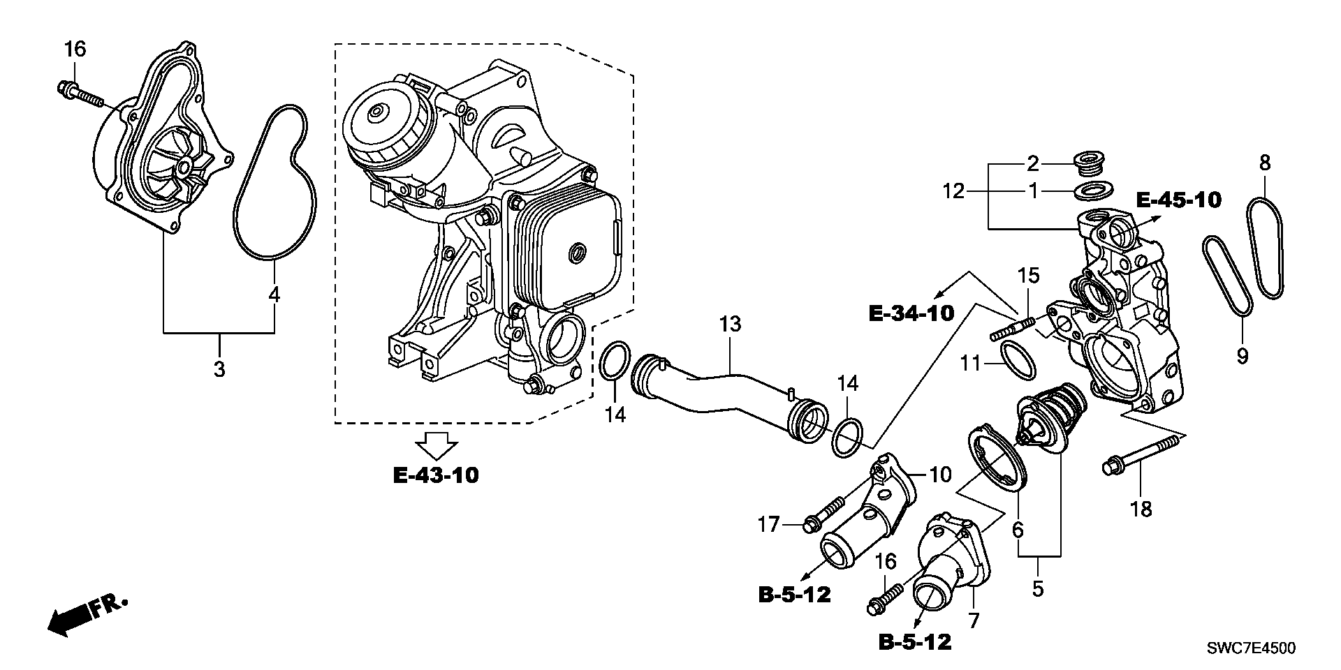 Honda 19301RFW305 - Thermostat, coolant parts5.com