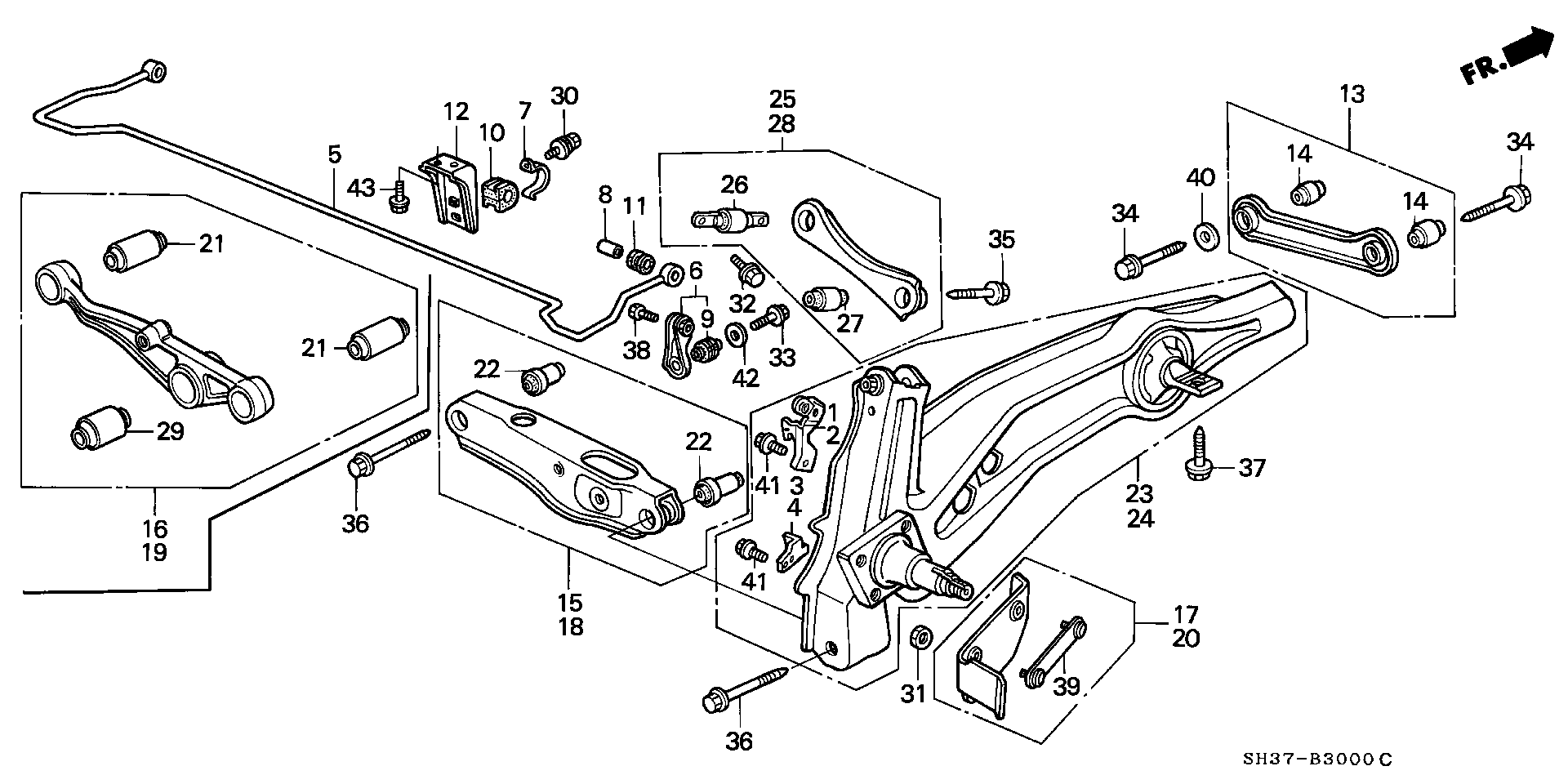 Honda 52622-SH3-010 - Тампон, носач parts5.com