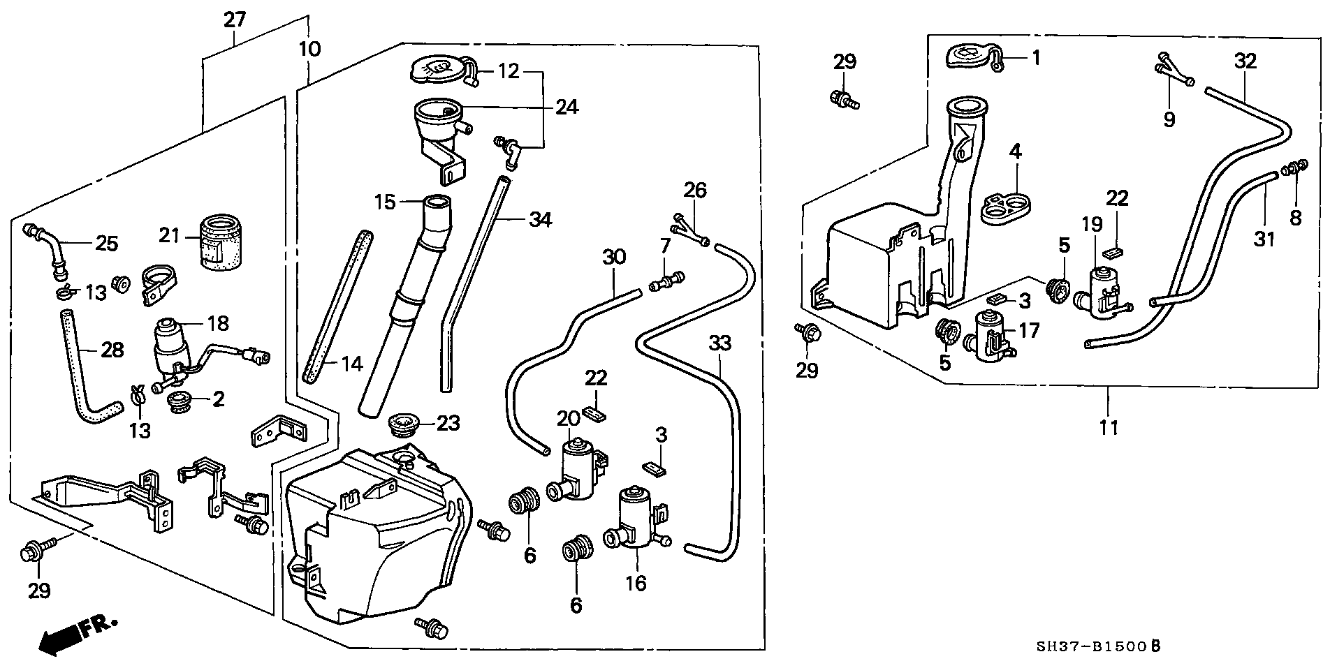 Honda 76806SH2013 - Водна помпа за миещо устр., почистване на стъклата parts5.com