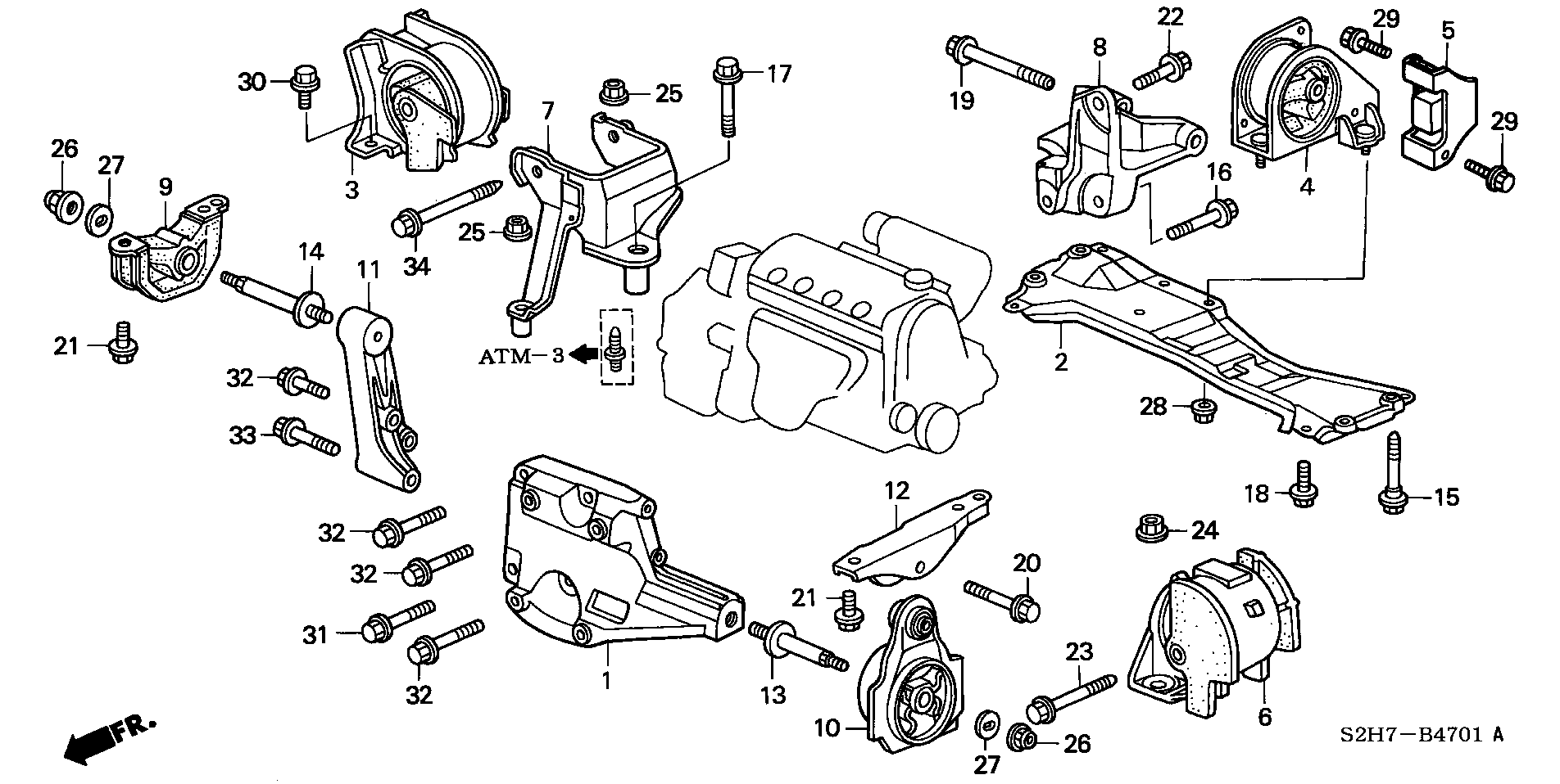 Honda 50842S2H990 - Zavěšení motoru parts5.com