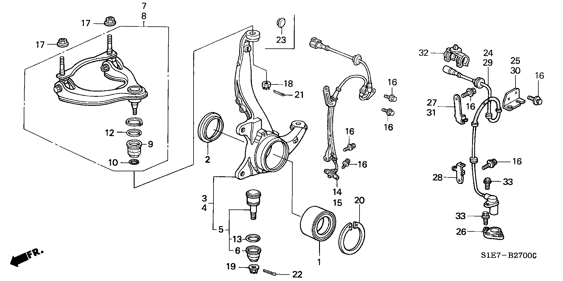 Honda 44300-ST3-E01 - Kerékcsapágy készlet parts5.com