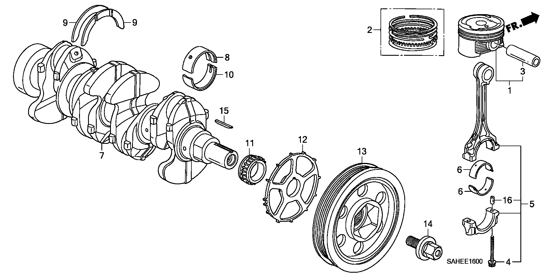 Honda 13810-PWA-013 - Rihmaratas,väntvõll parts5.com