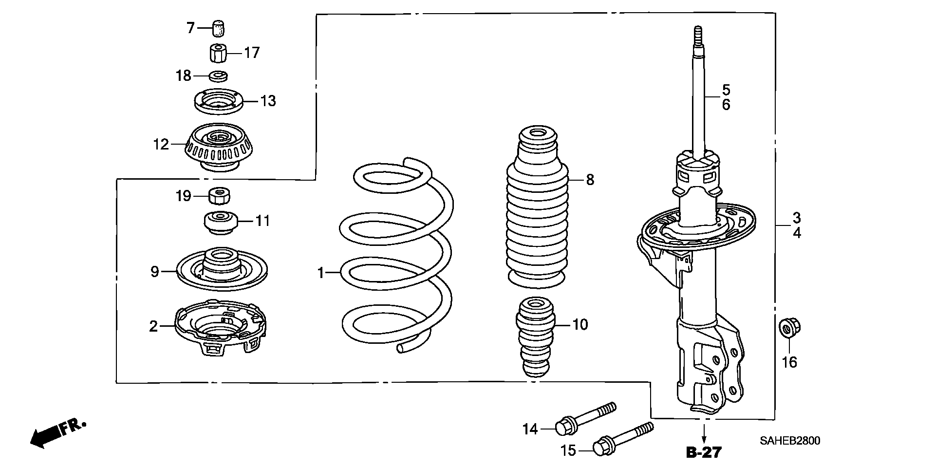 Honda 51606SAA014 - Iskunvaimennin parts5.com