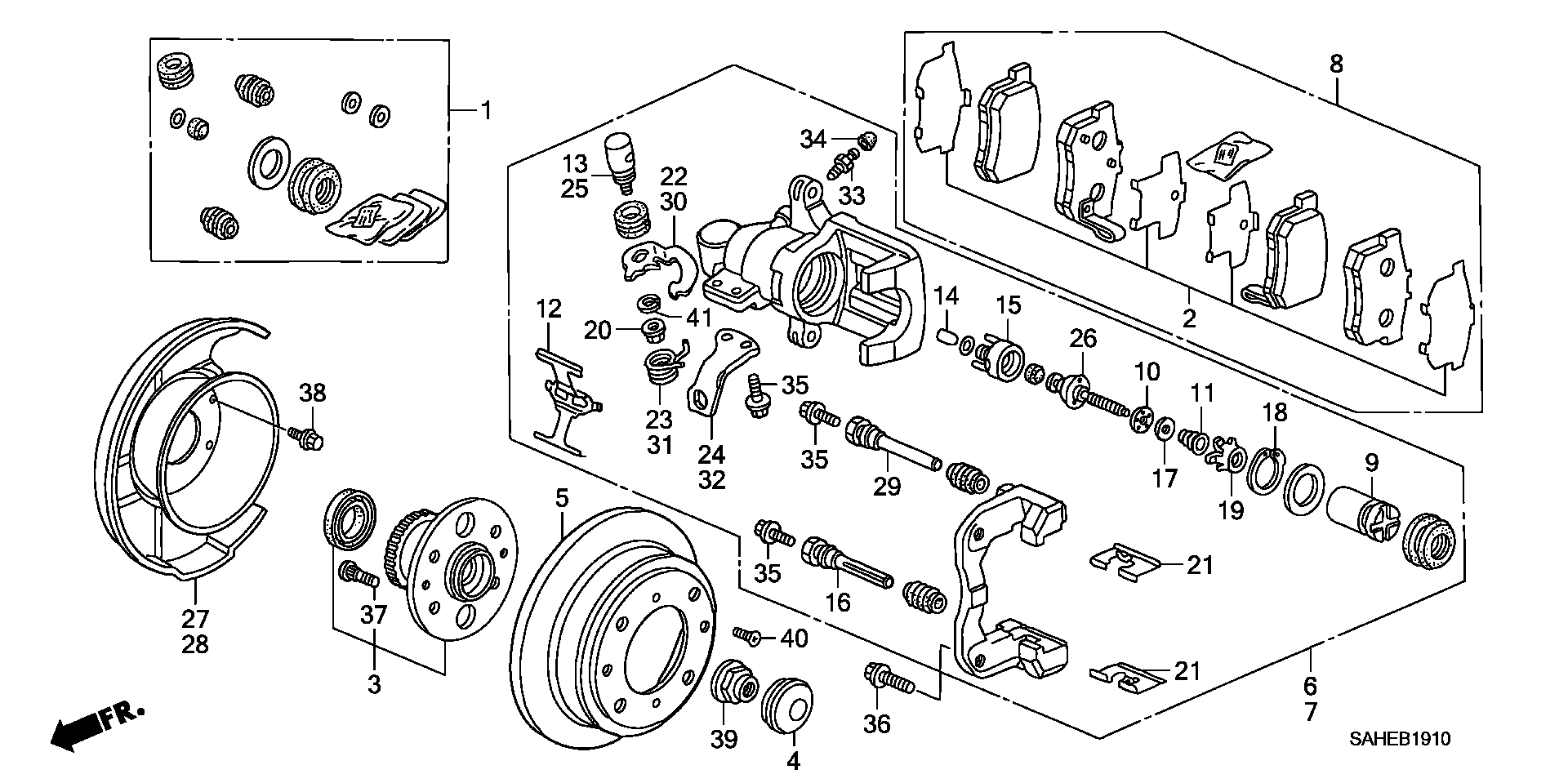 Honda 43022-SAA-E51 - Fékbetétkészlet, tárcsafék parts5.com