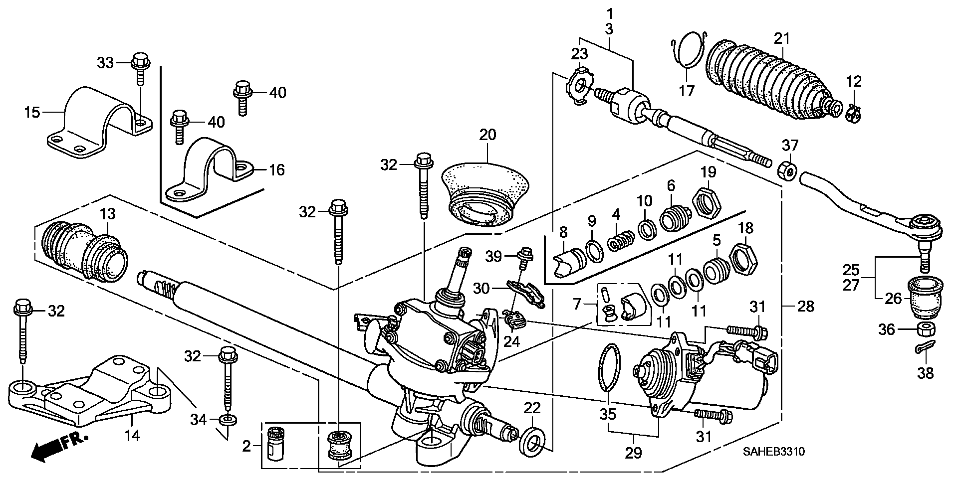 Honda 53534-SEL-003 - Ansamblu burduf, directie parts5.com