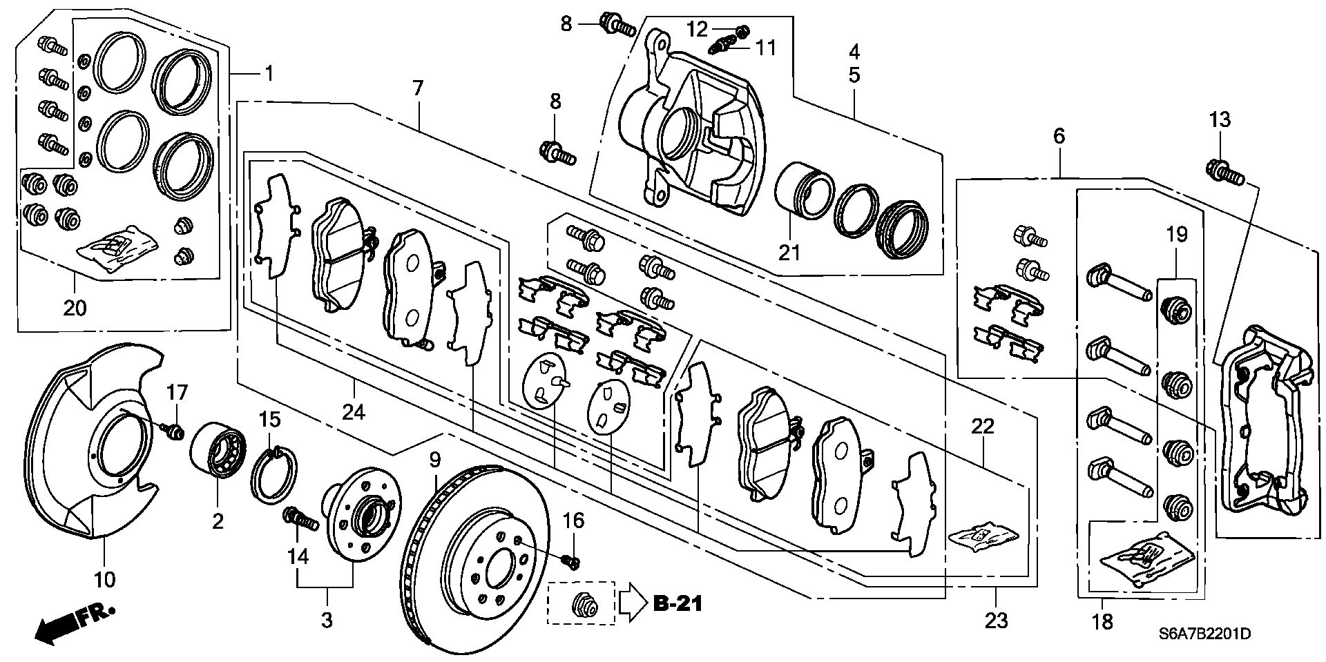 Honda 45022-S6D-E51 - Fékbetétkészlet, tárcsafék parts5.com