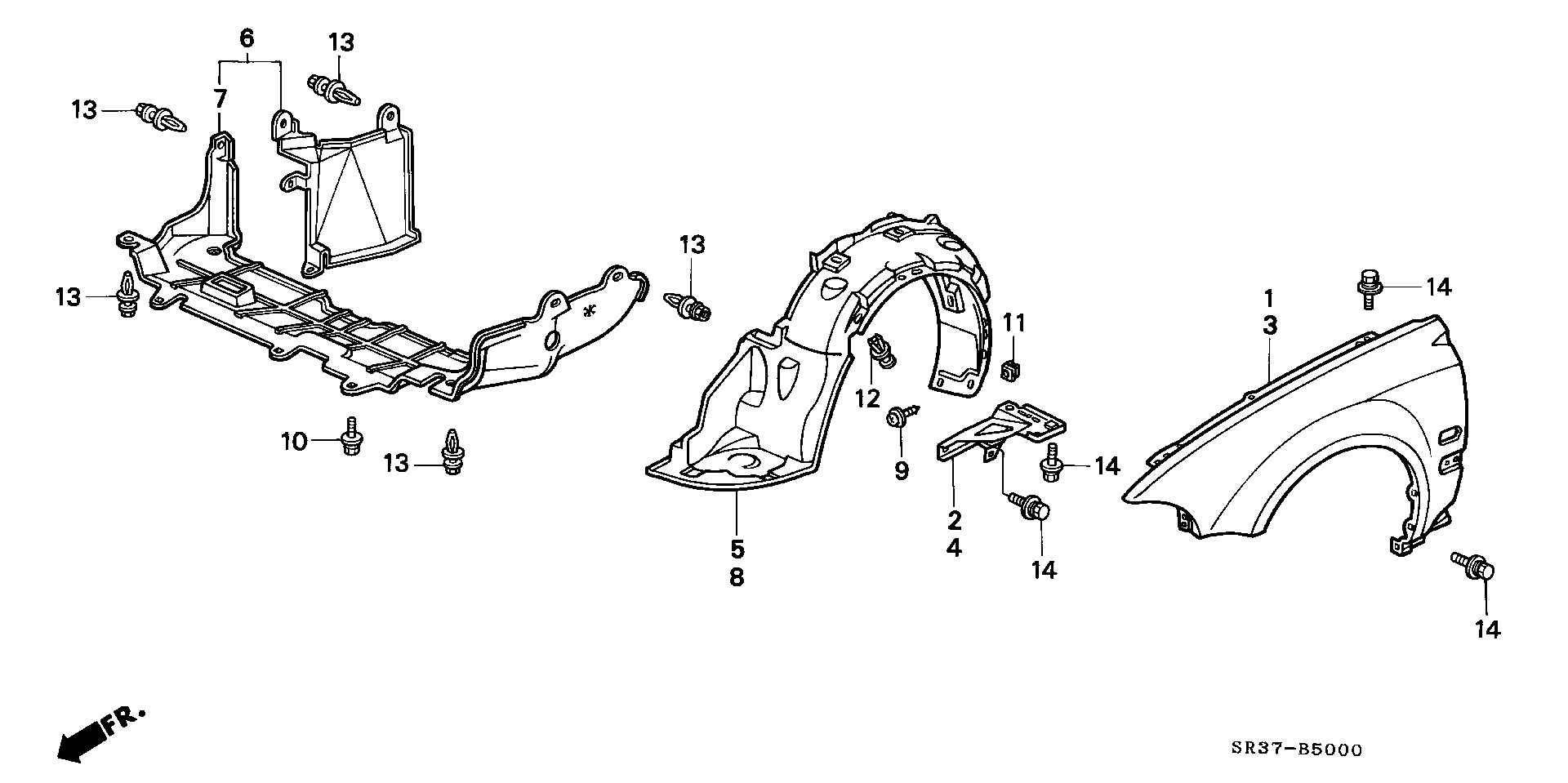 Honda 60261SR3G00ZZ - Aile parts5.com