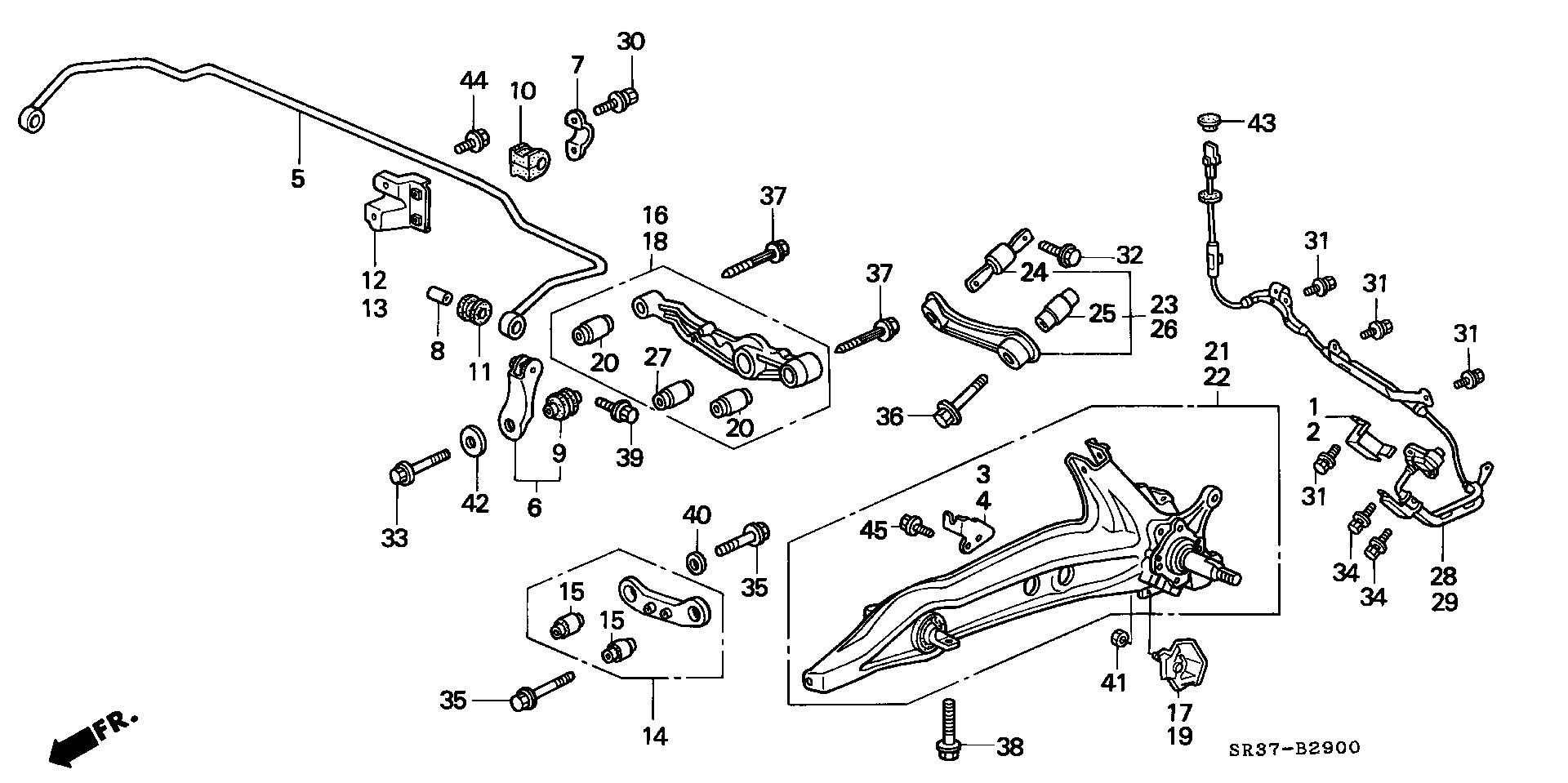 Honda 52390-SR3-A00 - Spona, vešanje točkova parts5.com