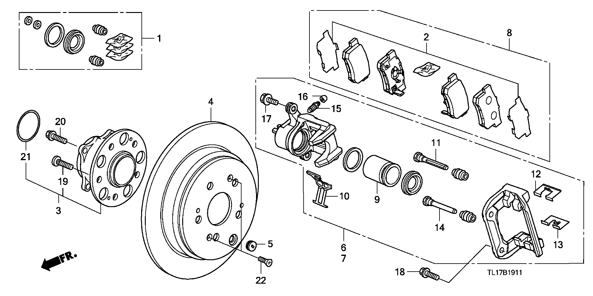 Honda 43022TL0G51 - Set placute frana,frana disc parts5.com