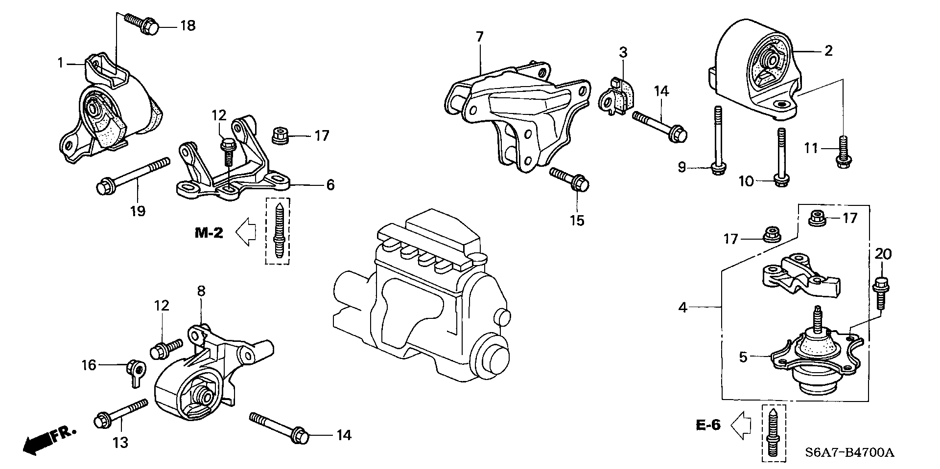 Honda 50805S5A033 - Support moteur parts5.com