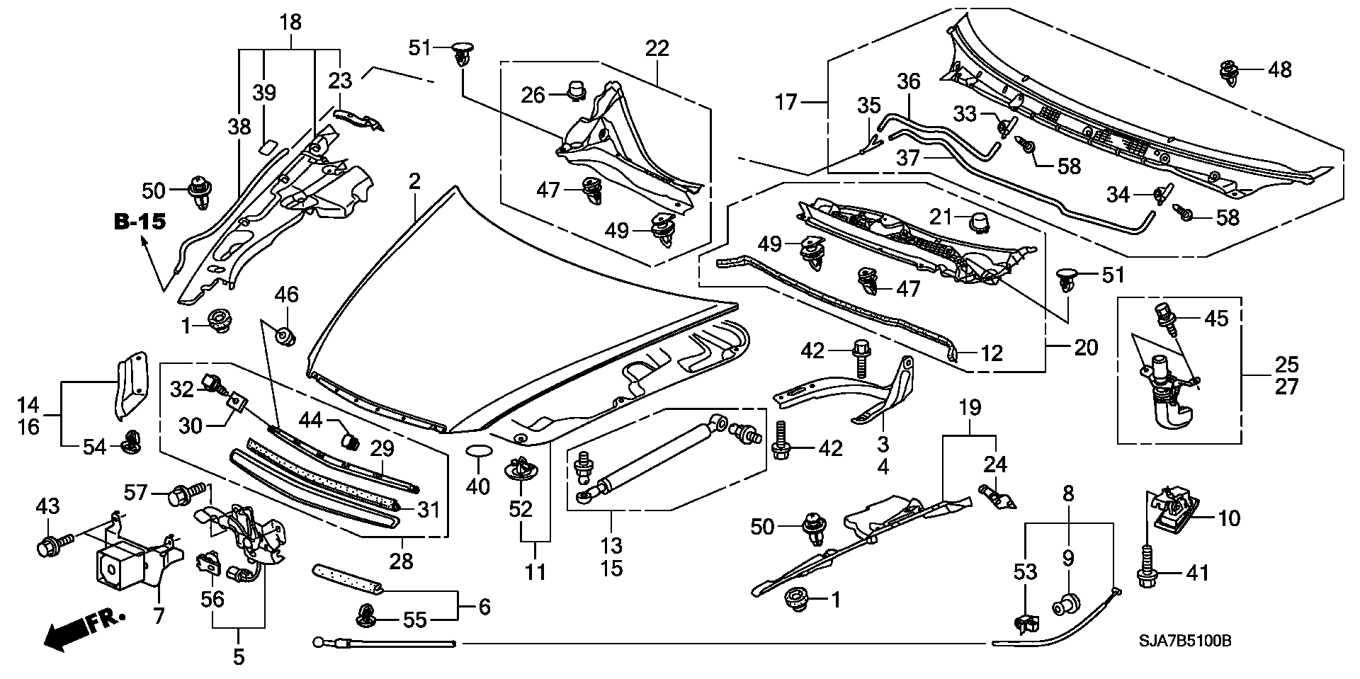 Honda 90602-S5A-003 - Klip, ozdobná / ochranná lišta parts5.com