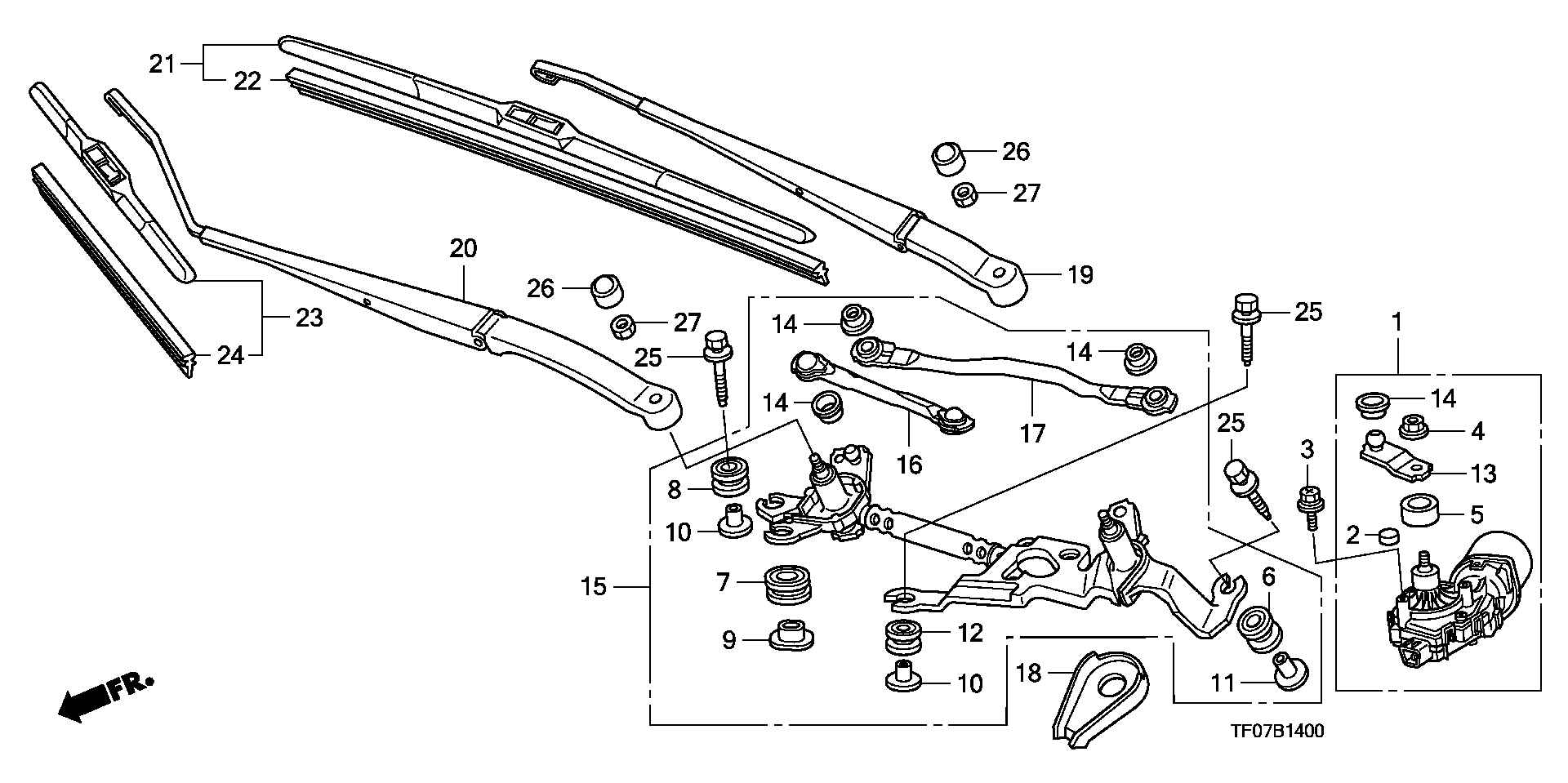 Honda 76630-TF0-G01 - Limpiaparabrisas parts5.com