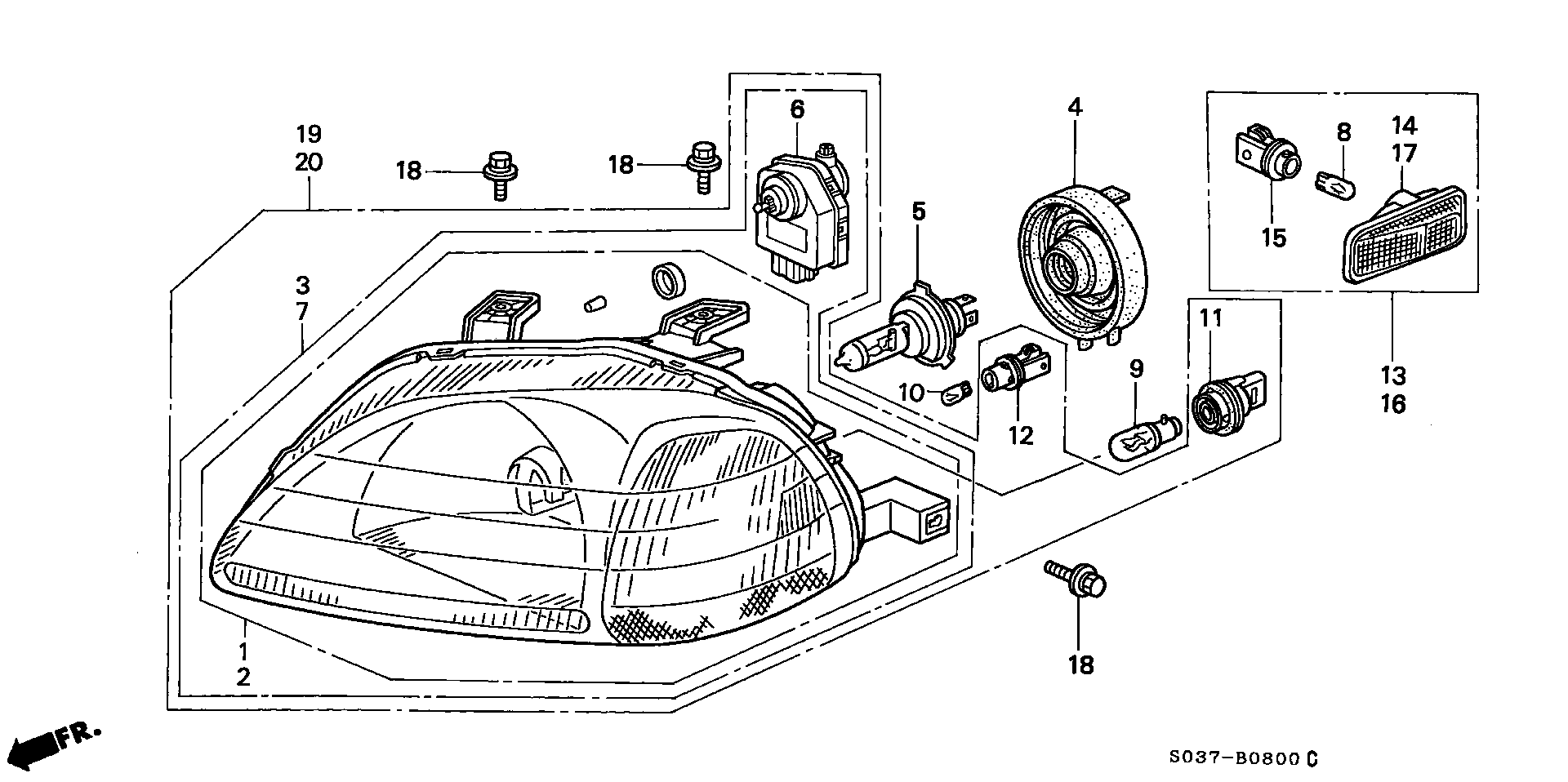 Honda 33302S04G02 - Bulb, reading light parts5.com