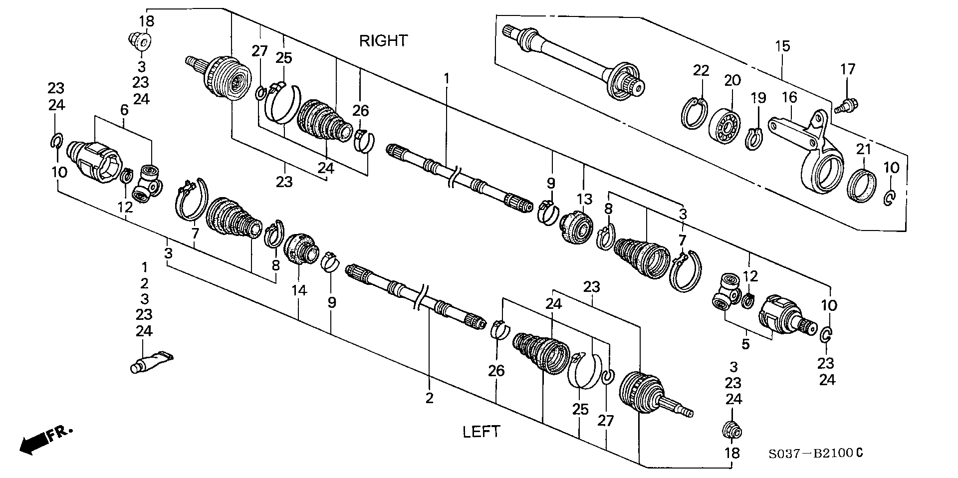 Honda 44017-S04-010 - Faltenbalg, Antriebswelle parts5.com