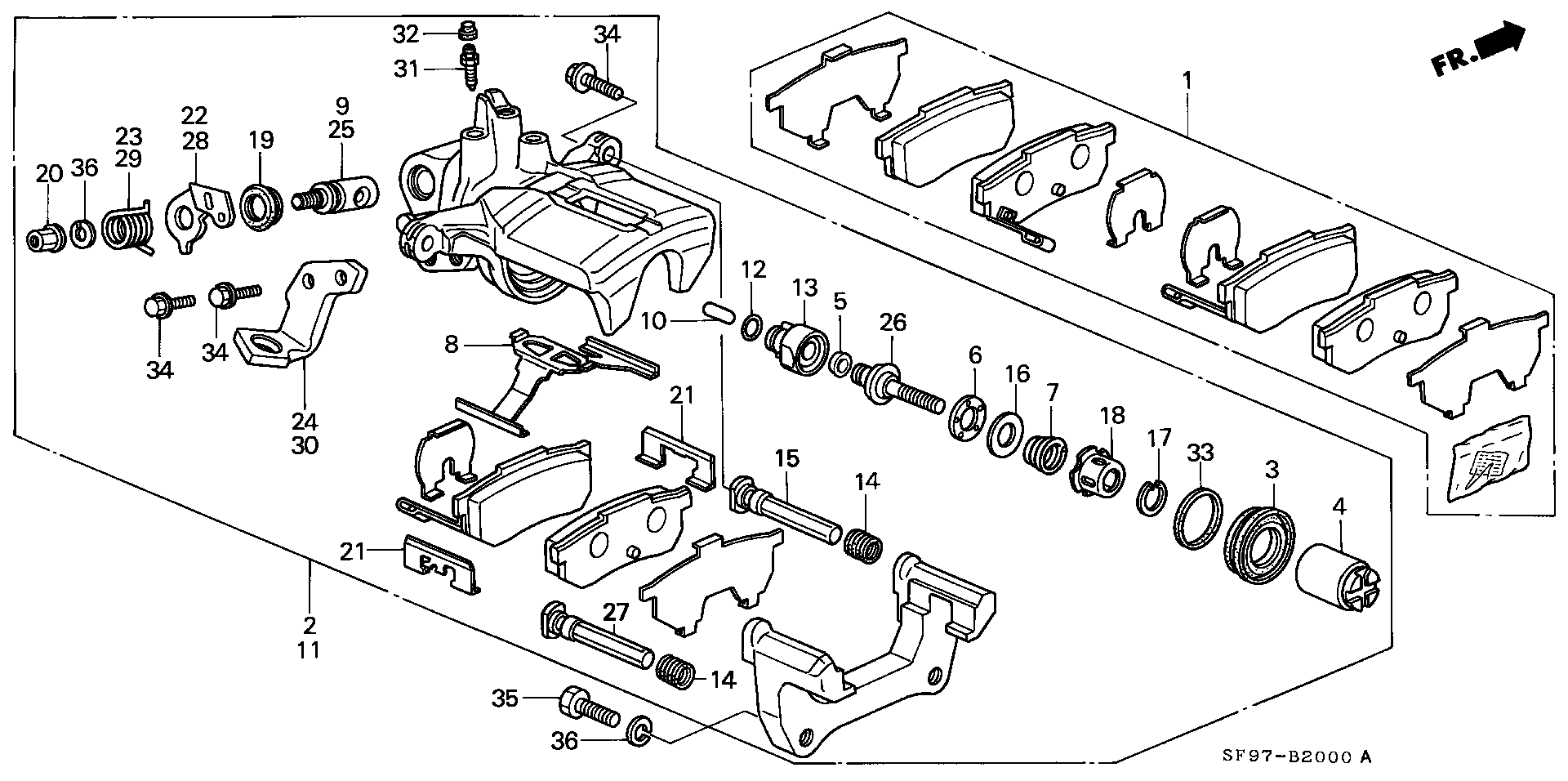 Honda 43022-SF1-S01 - Komplet pločica, disk-kočnica parts5.com