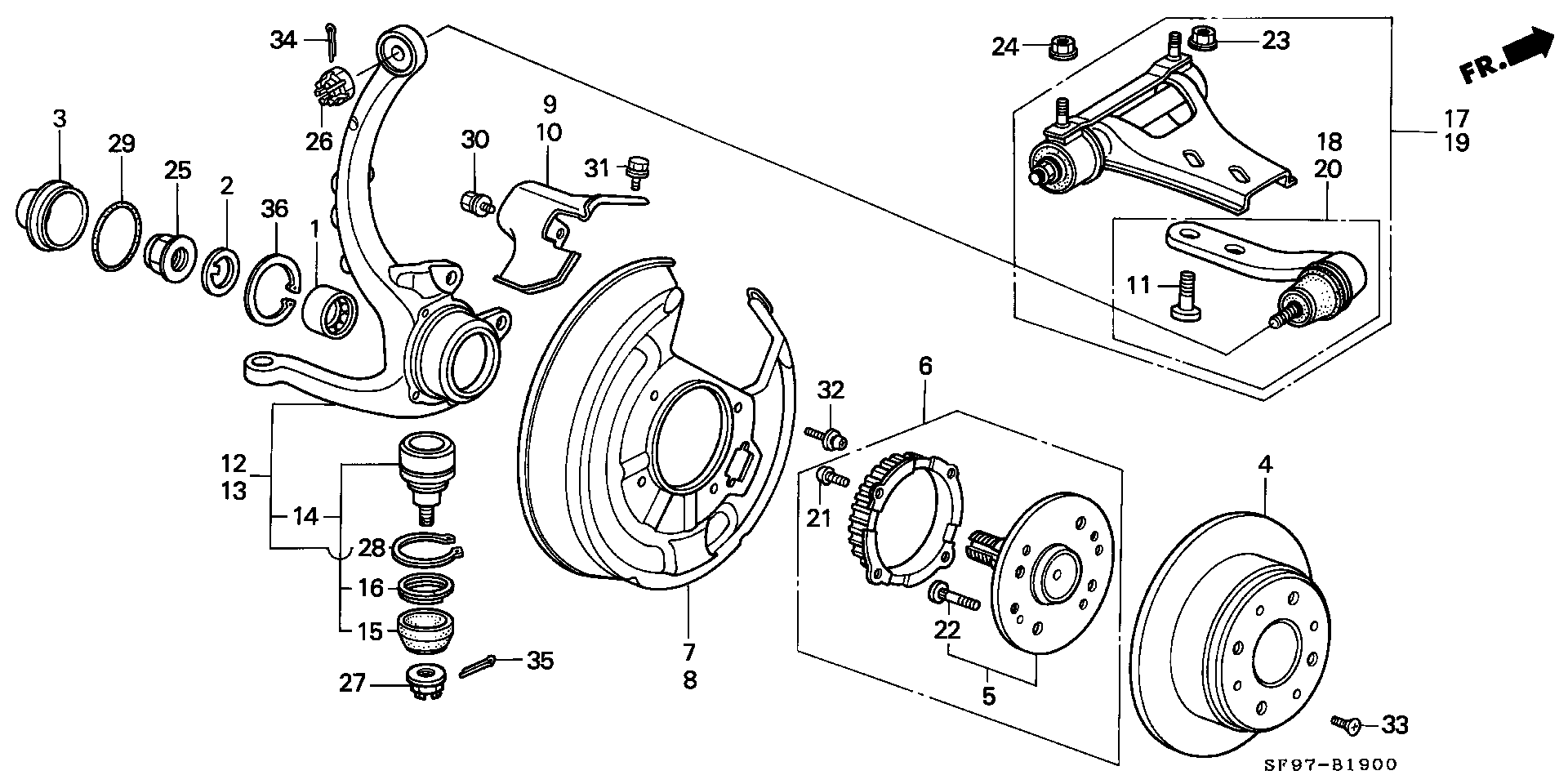 Honda 51220-SM4-003 - Шаровая опора, несущий / направляющий шарнир parts5.com