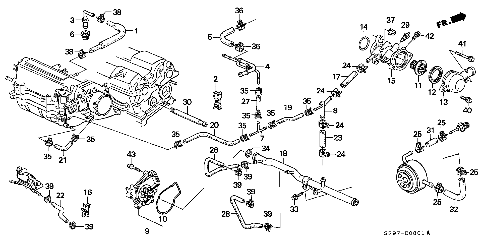 Honda 19300-PB2-023 - Термостат, охладителна течност parts5.com