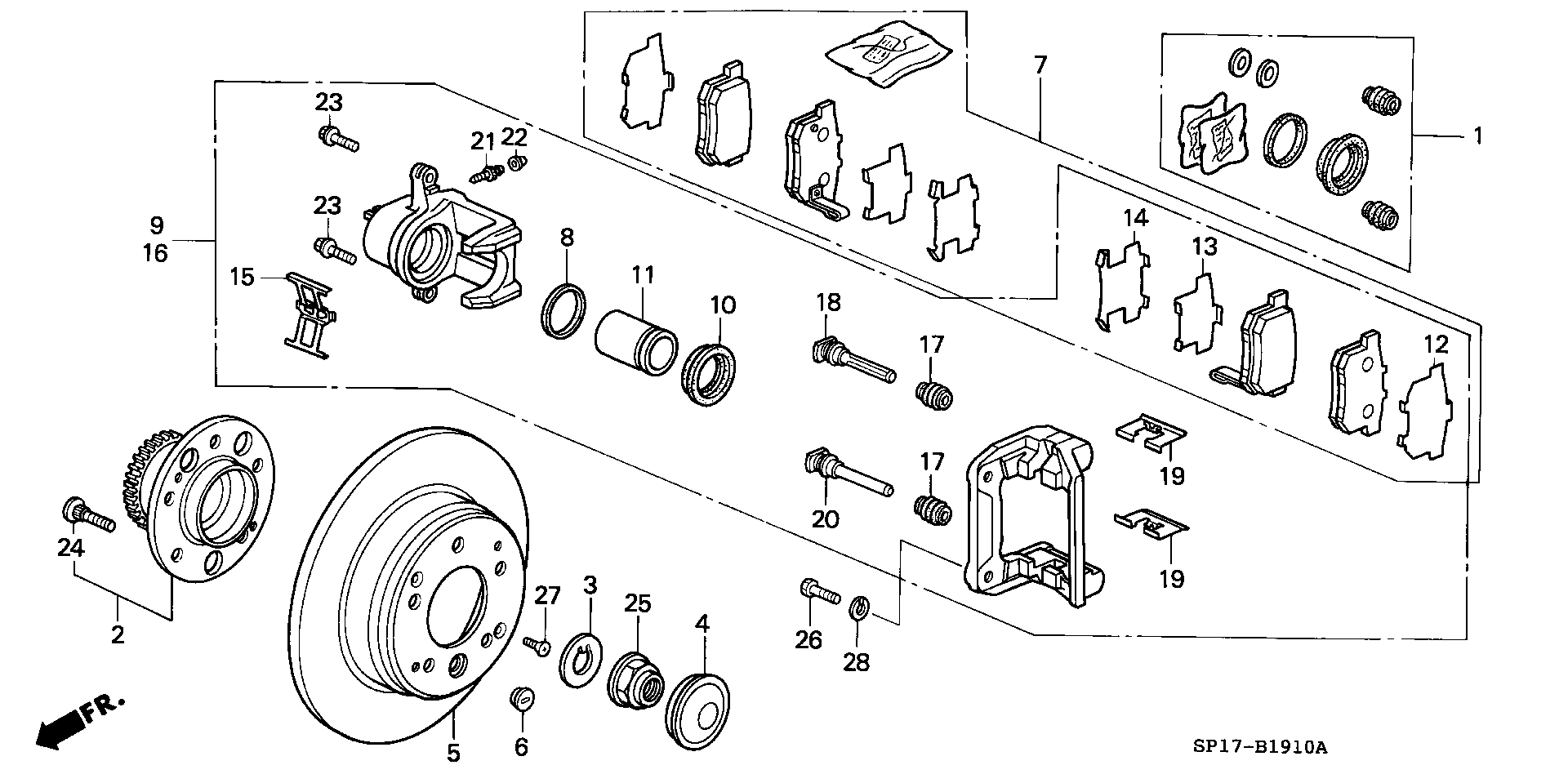 Suzuki 43022-SP0-E01 - Komplet kočnih obloga, disk kočnica parts5.com