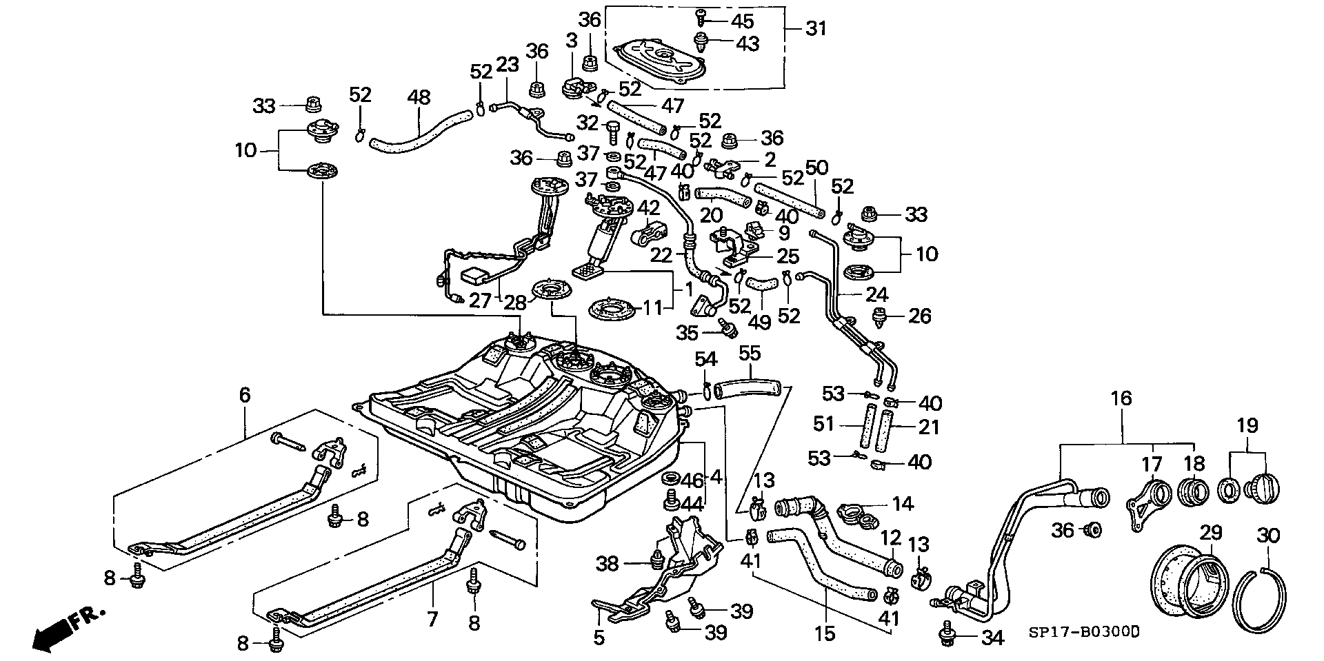 Honda 17040-SP0-A30 - Pompa combustibil parts5.com