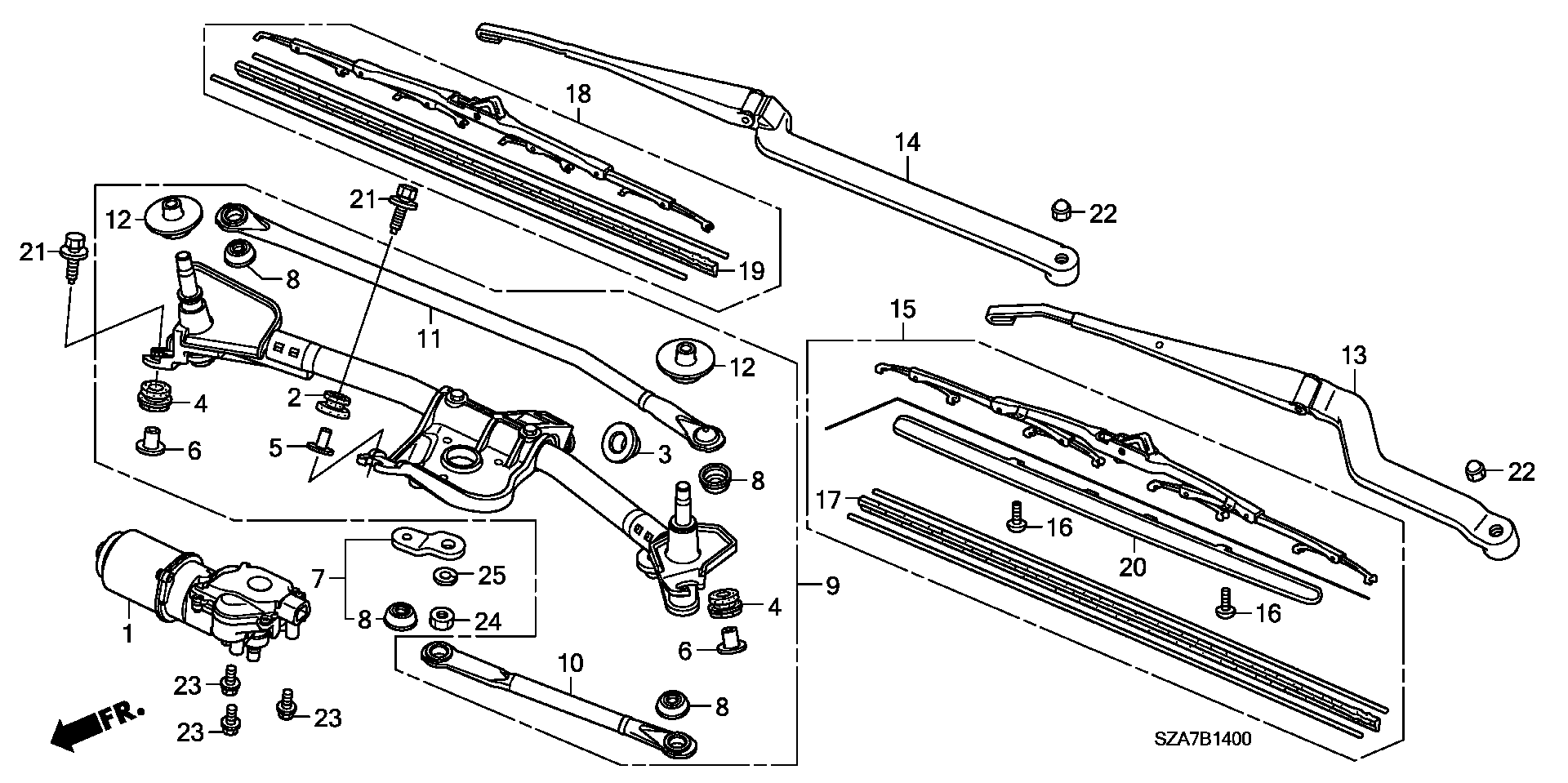 Honda 76630SZAA01 - Wiper Blade parts5.com